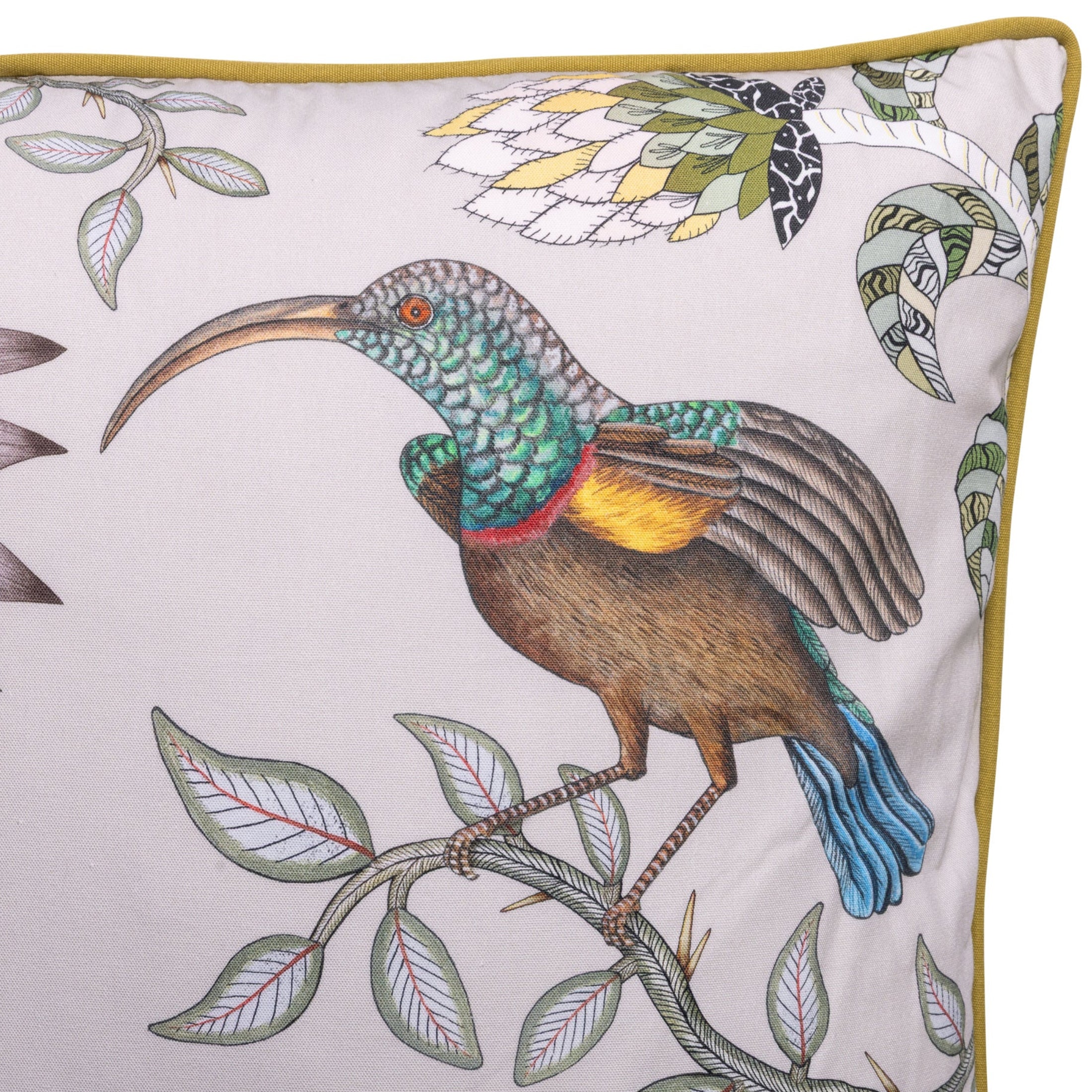 Protea Garden Cotton Pillow - Stone