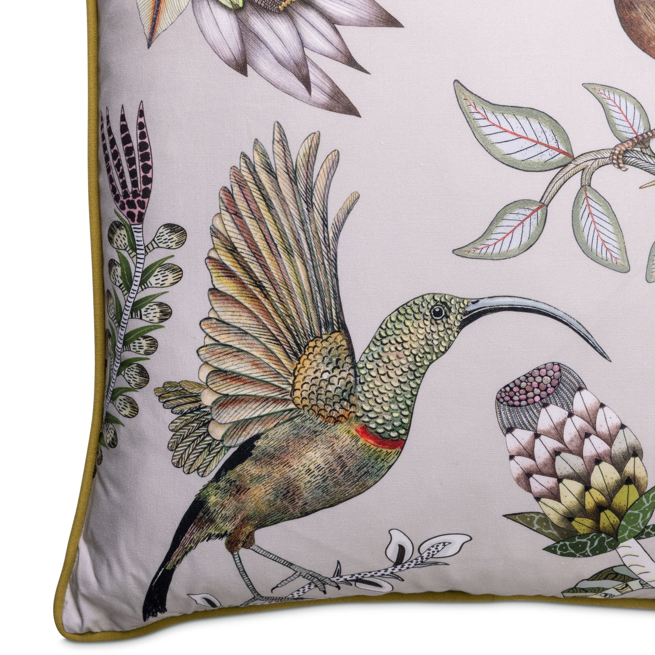 Protea Garden Cotton Pillow - Stone