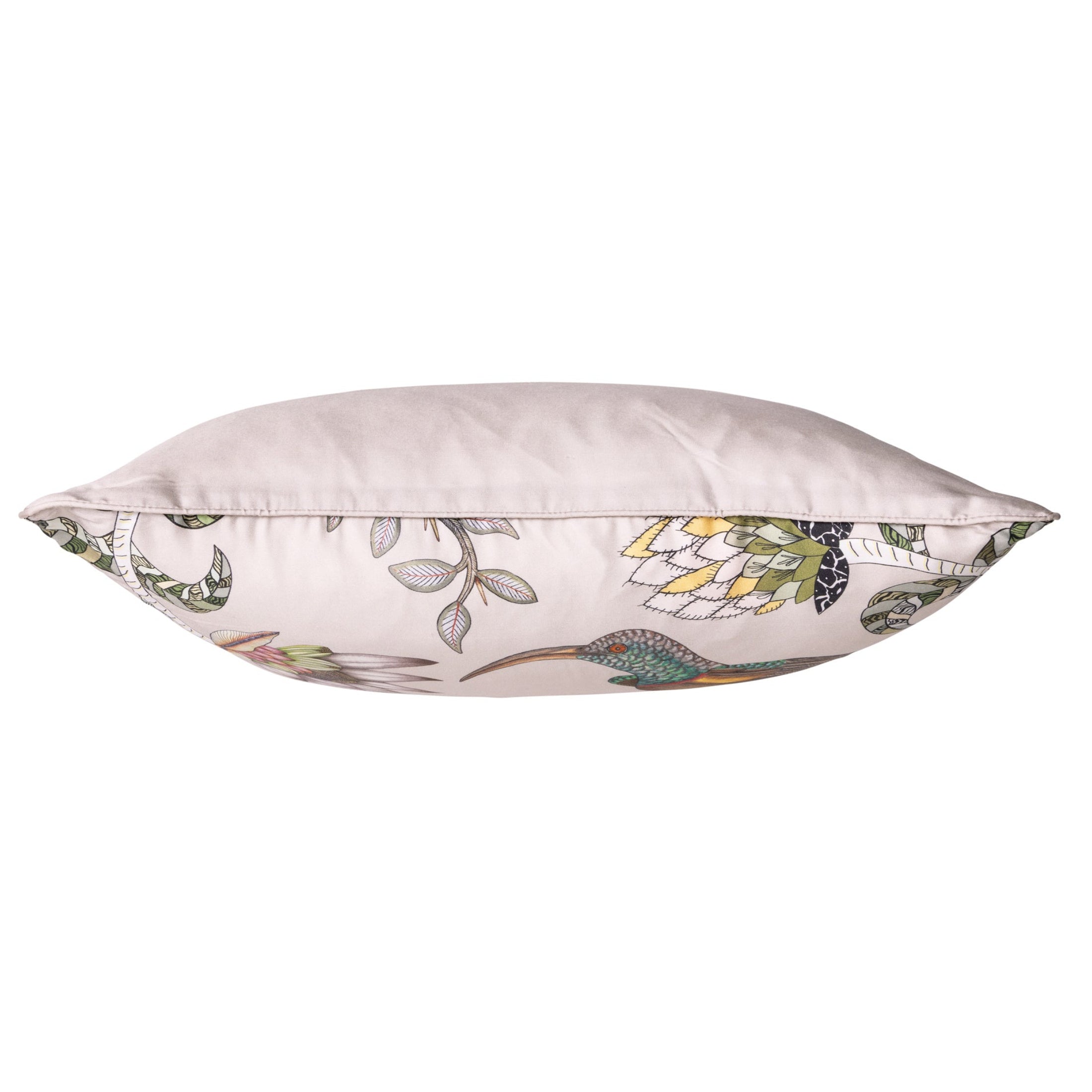 Protea Garden Silk Pillow - Stone