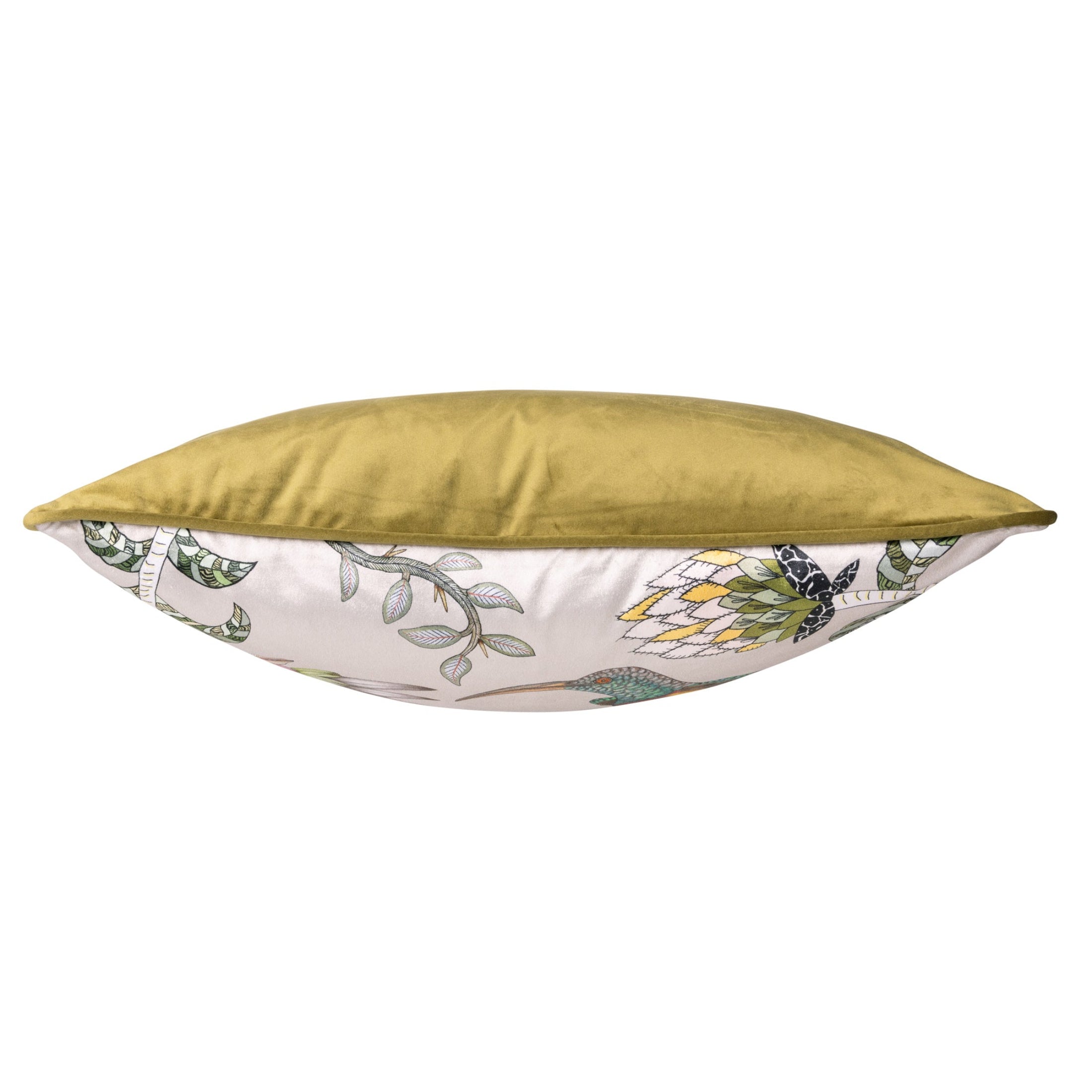 Protea Garden Velvet Pillow - Stone