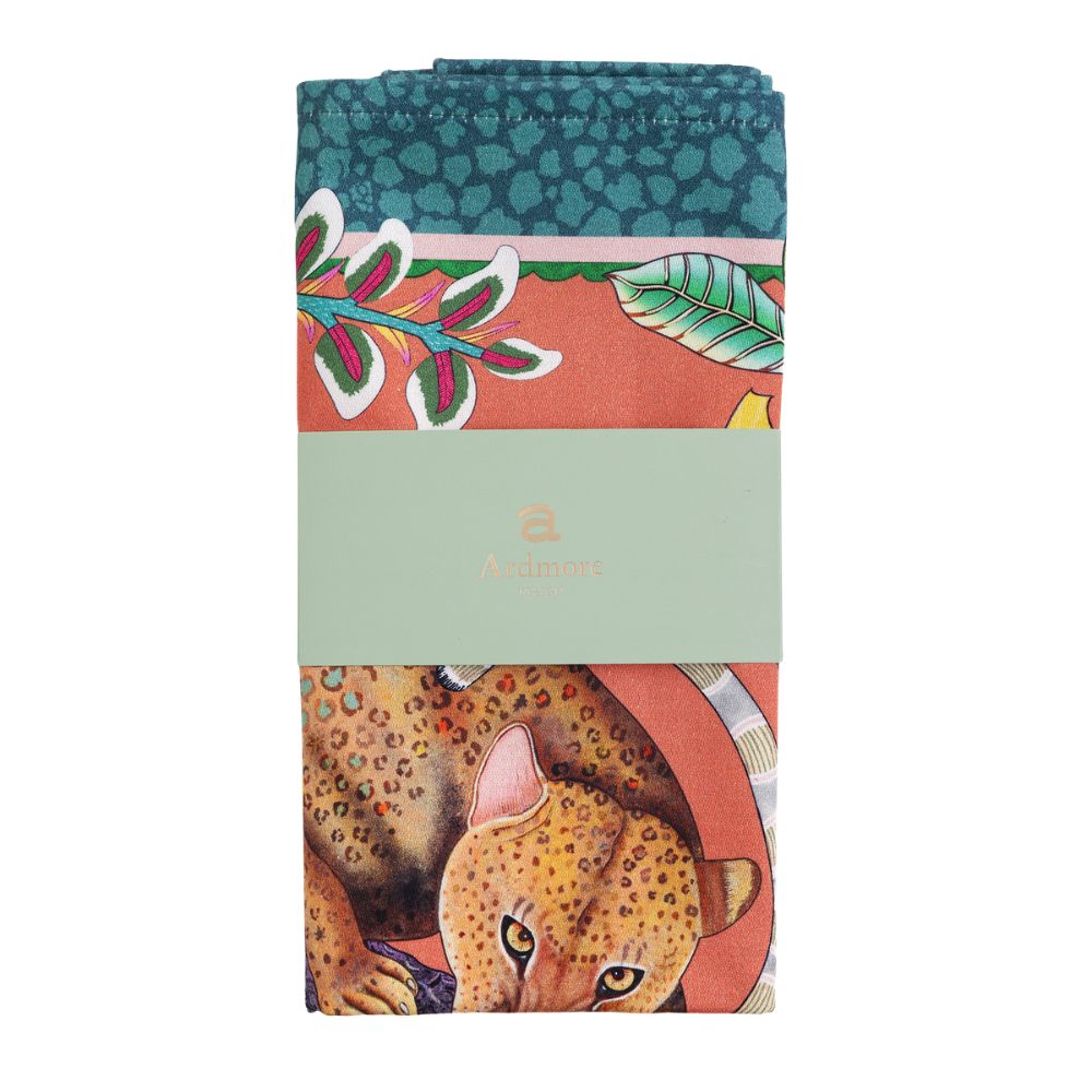 Monkey Tales Napkins (Pair) - Coral