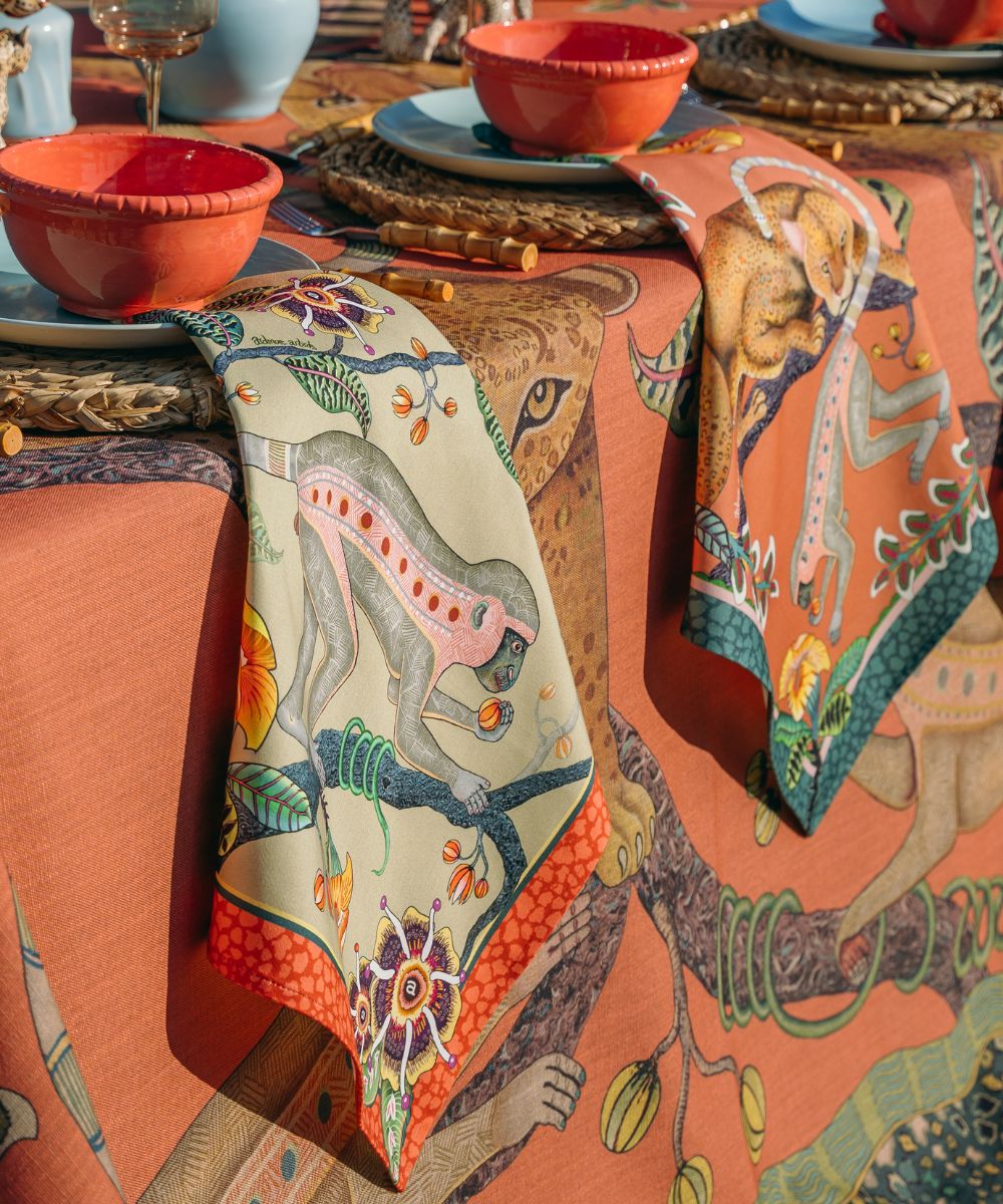 Meandering Monkey Tales Napkins (Pair) - Delta