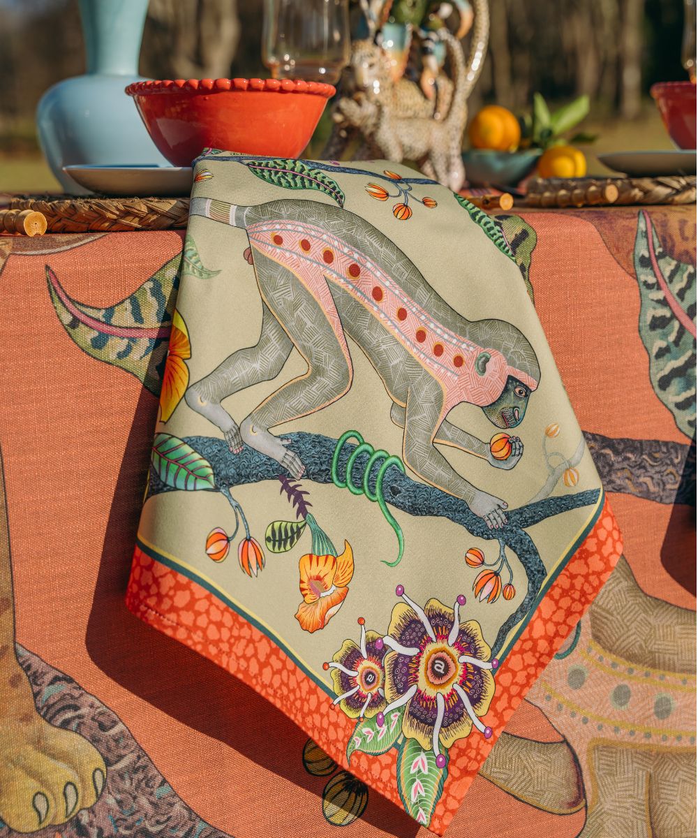 Meandering Monkey Tales Napkins (Pair) - Delta