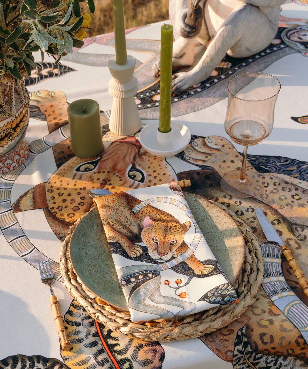 Monkey Tales Napkins (Pair) - Stone
