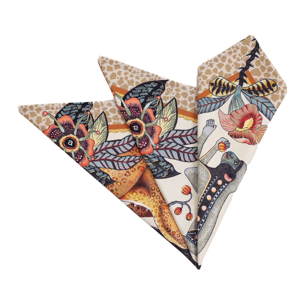 Monkey Tales Napkins (Pair) - Stone