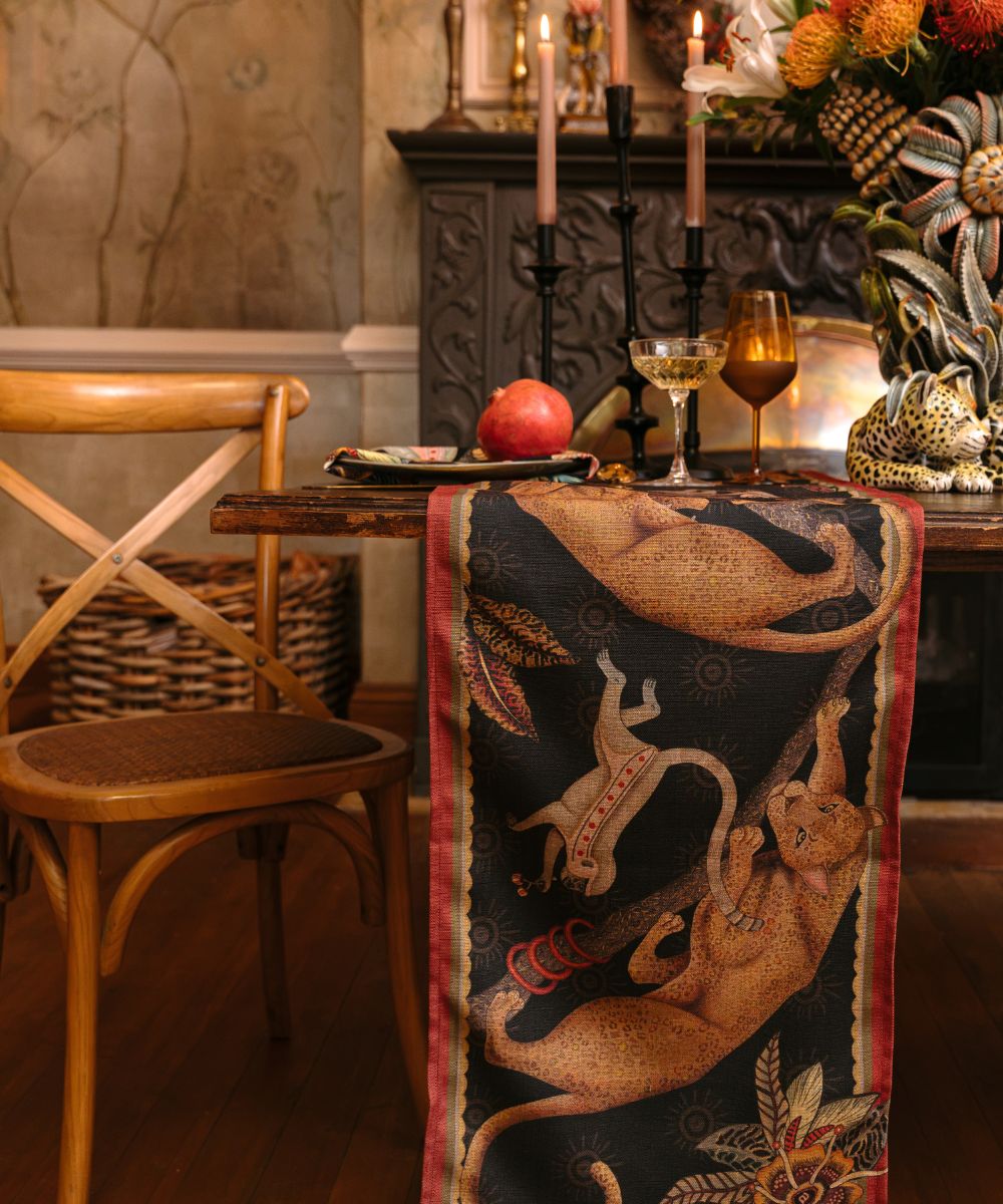Monkey Tales Linaza Table Runner - Night