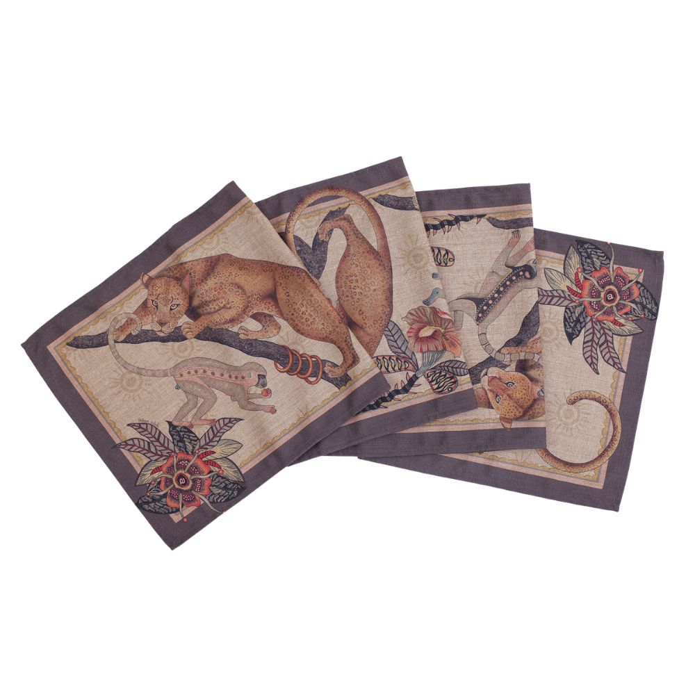 Monkey Tales Linaza Table Runner - Stone