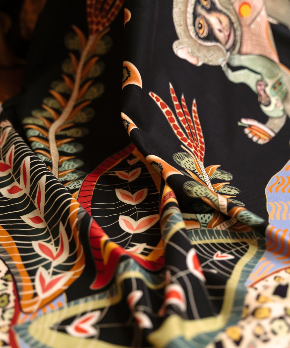 Monkey Tales Cotton Tablecloth - Night