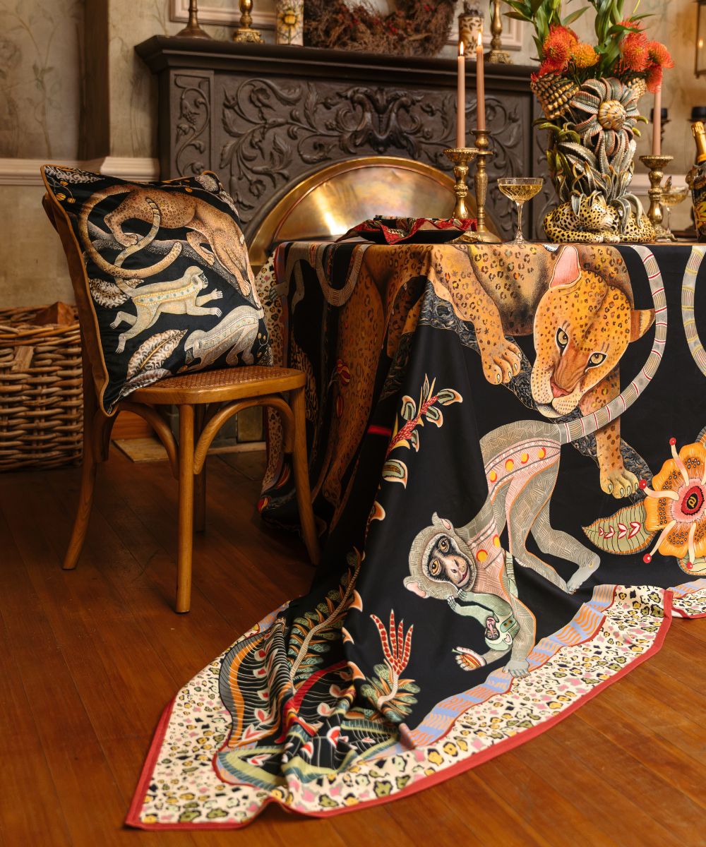 Monkey Tales Cotton Tablecloth - Night
