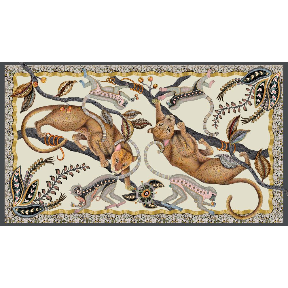 Monkey Tales Cotton Tablecloth - Stone