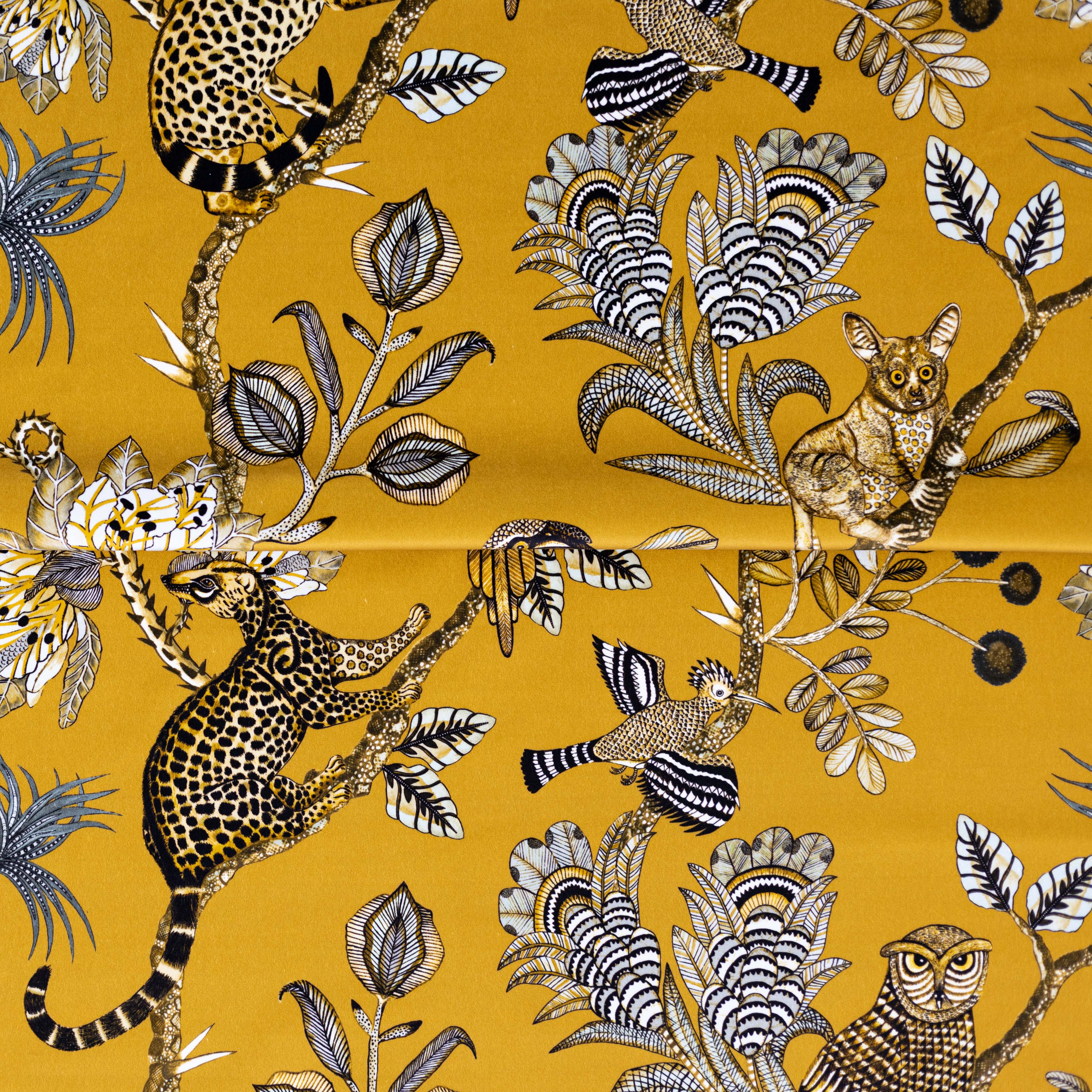 Camp Critters Fabric - Velvet - Gold