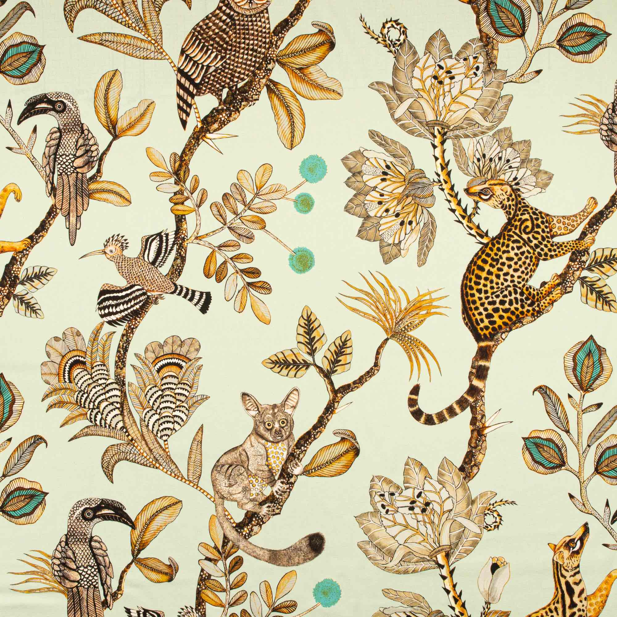 Camp Critters Fabric - Linen - Mist