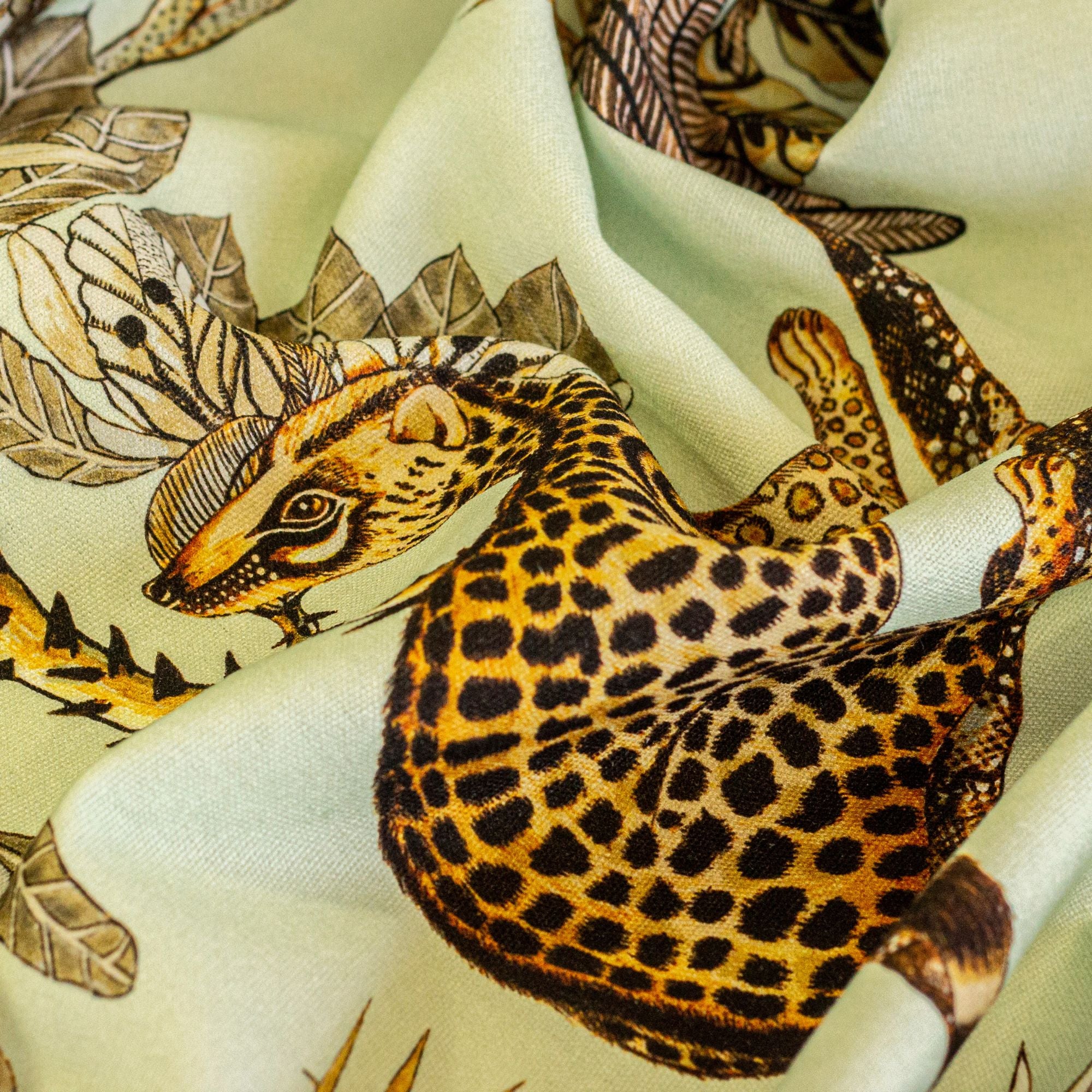 Camp Critters Fabric - Linen - Mist