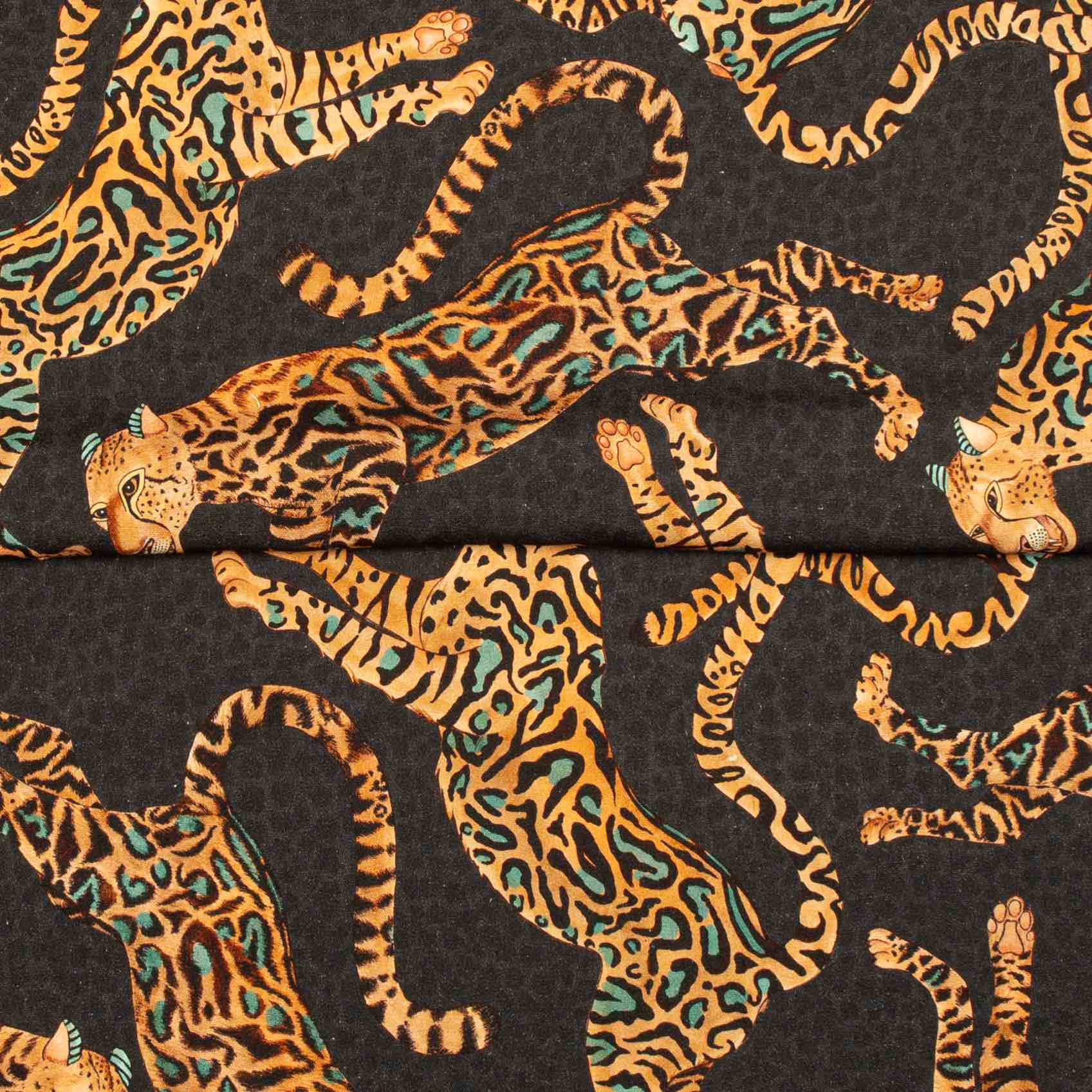 Cheetah Kings Fabric - Linen - Amber