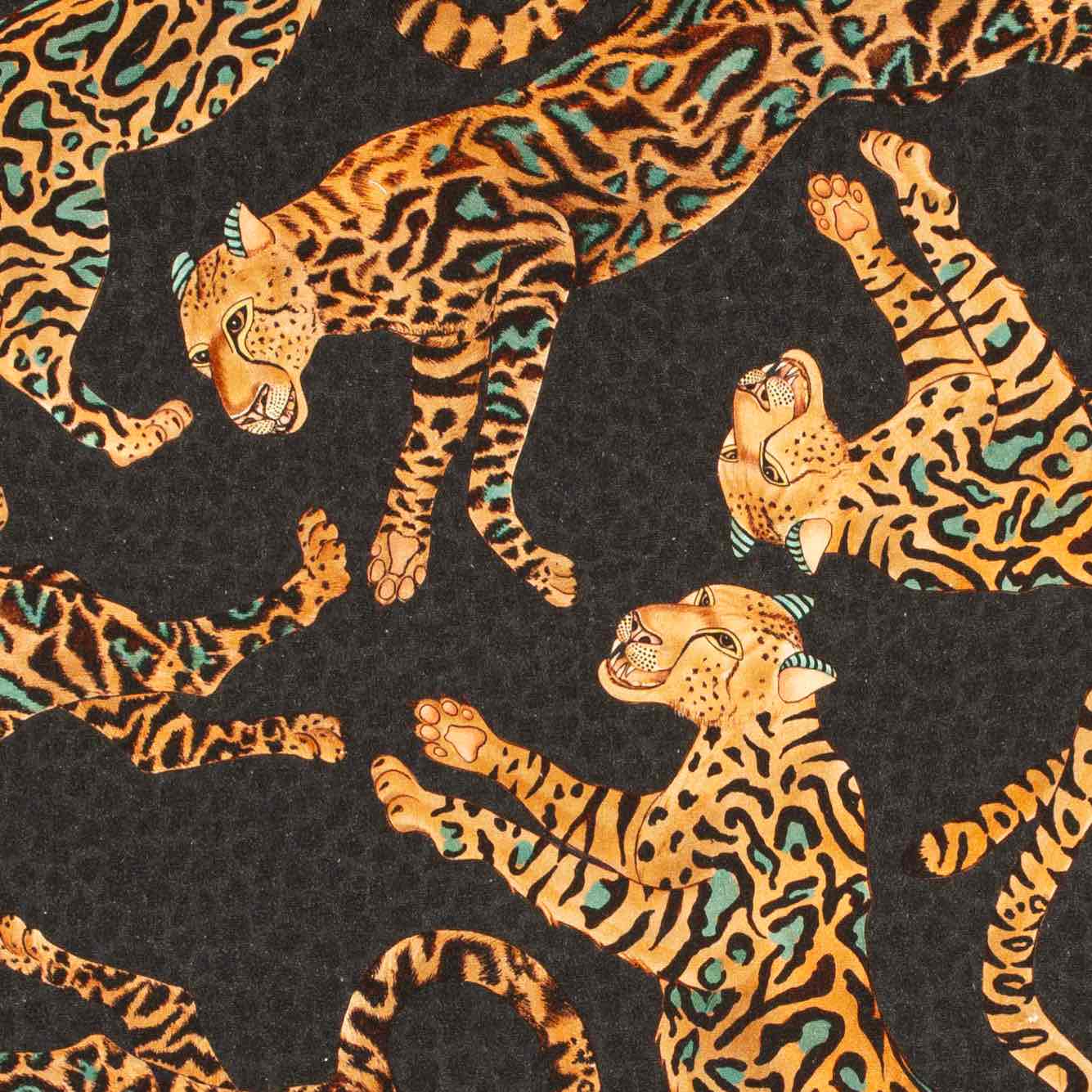 Cheetah Kings Fabric - Linen - Amber