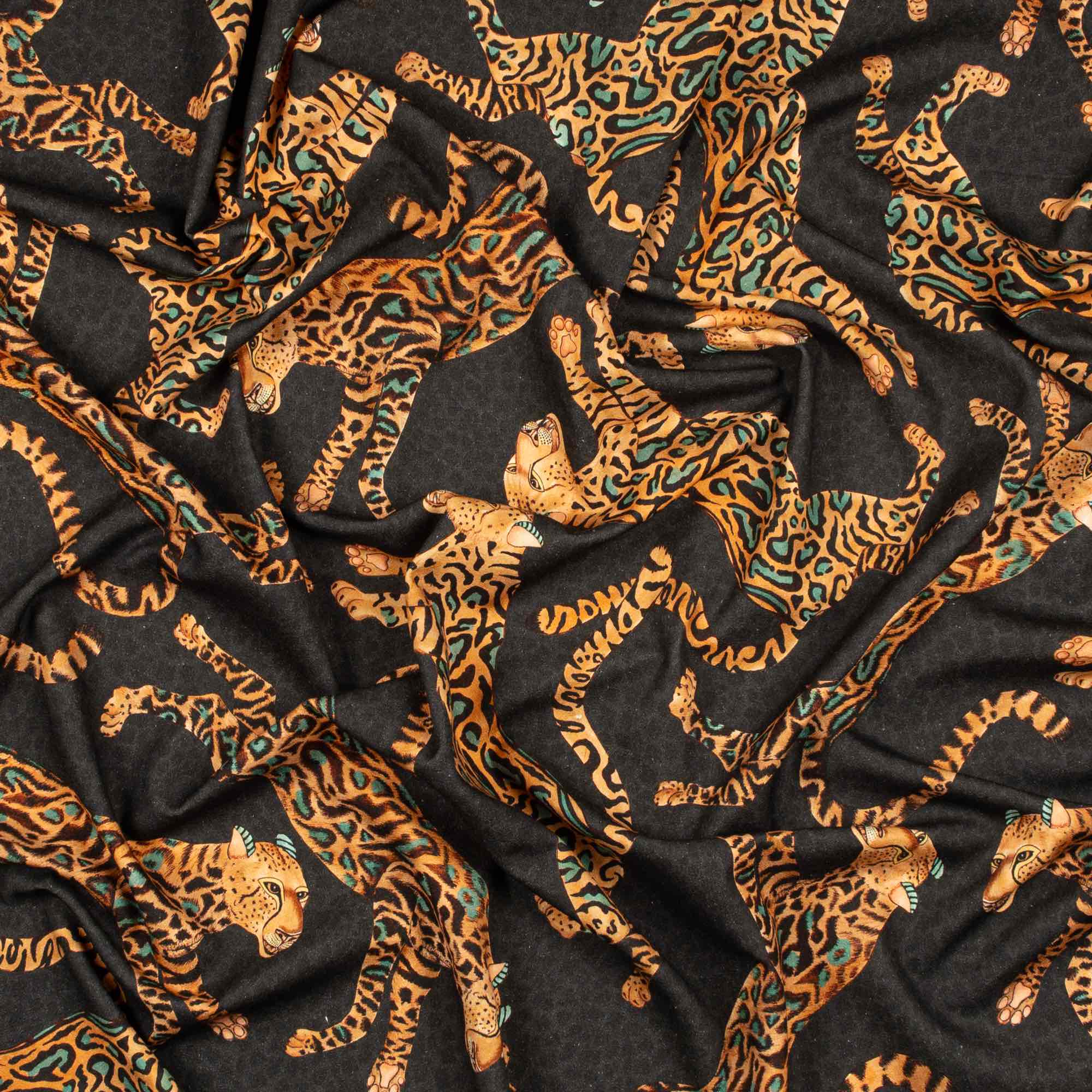 Cheetah Kings Fabric - Linen - Amber