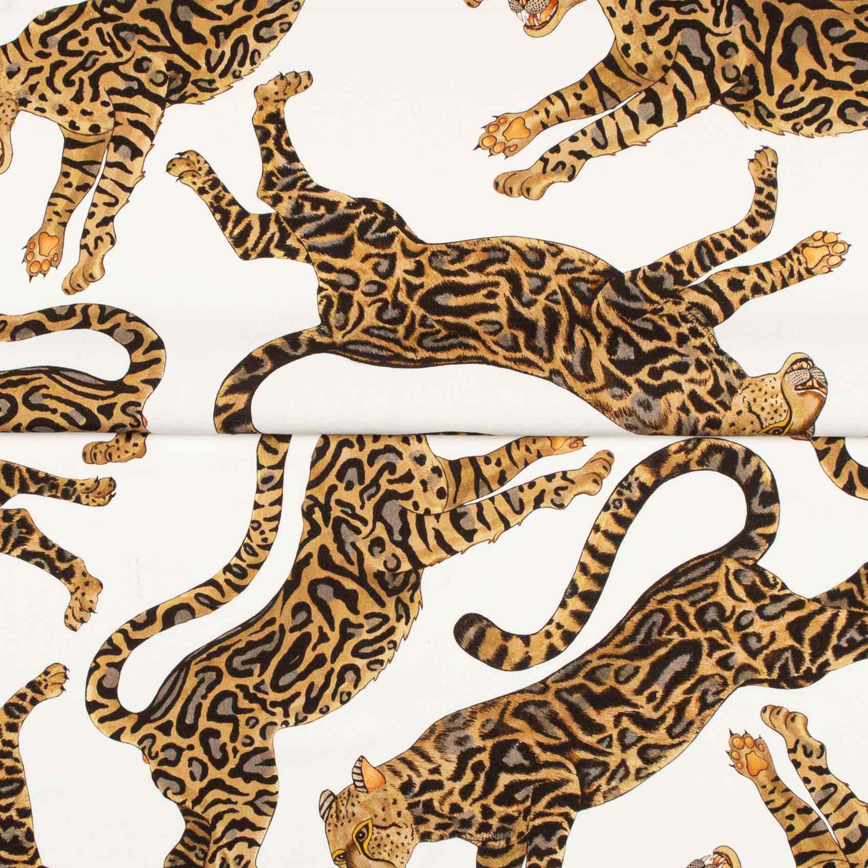 Cheetah Kings Fabric - Linen - Chalk