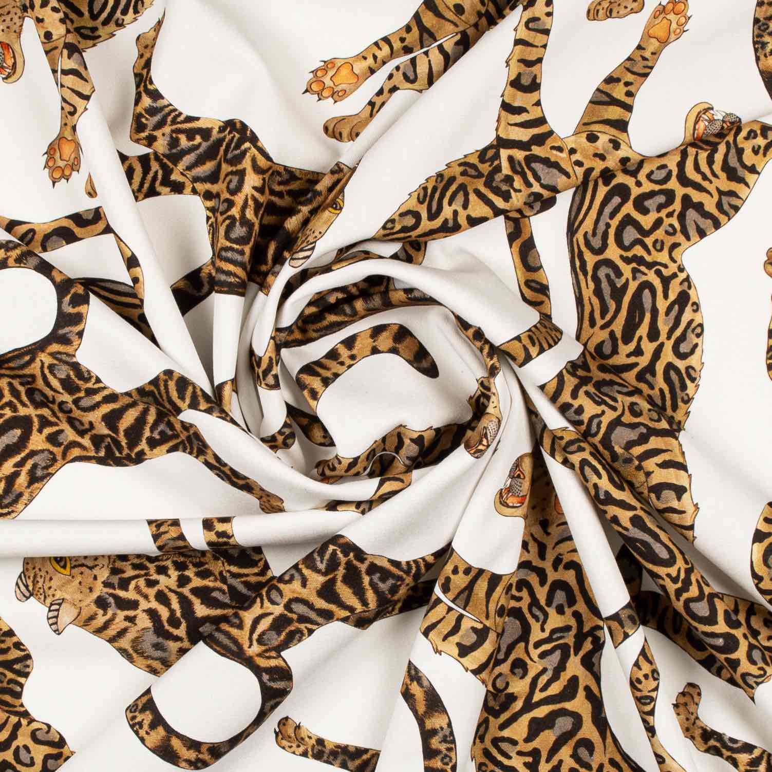 Cheetah Kings Fabric - Linen - Chalk