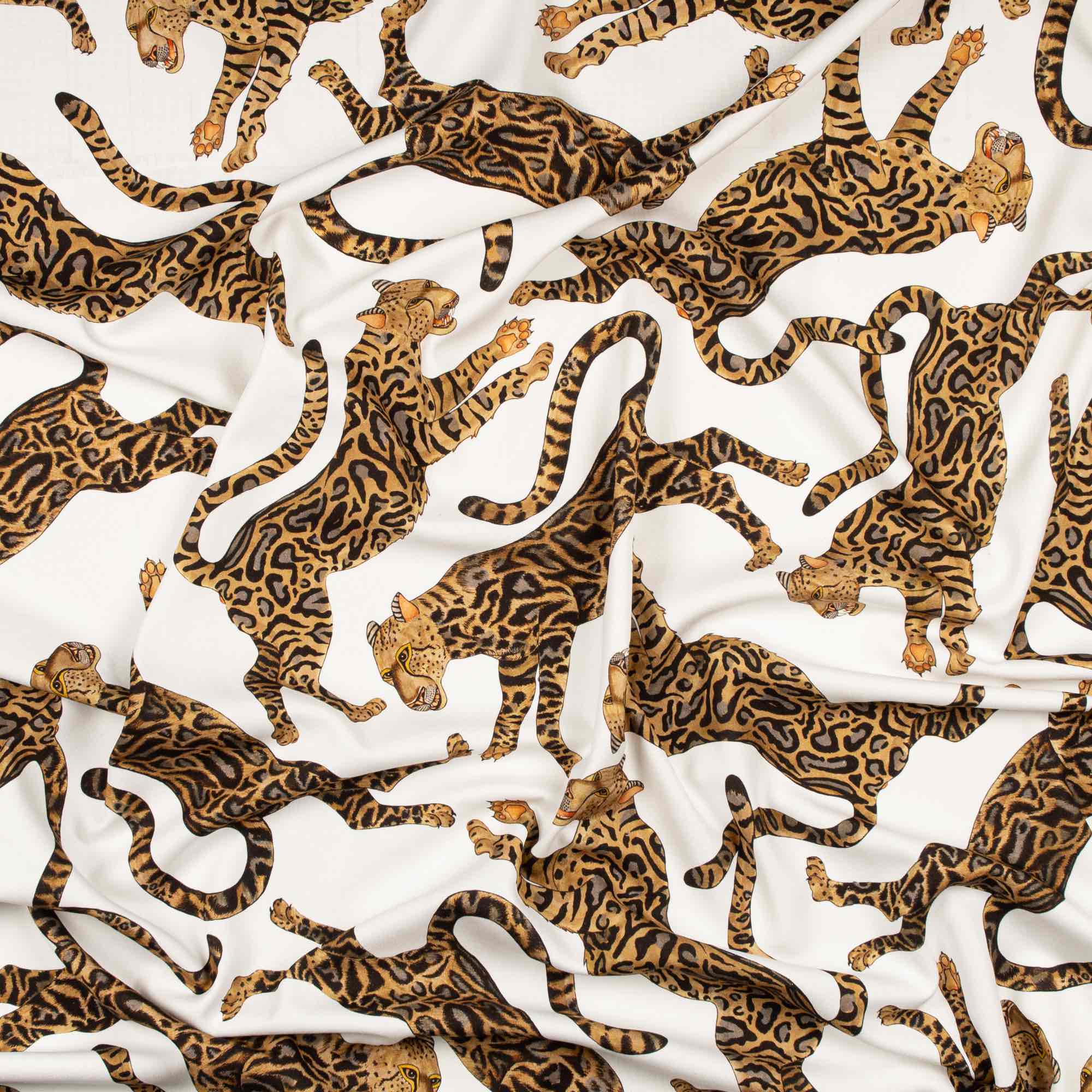 Cheetah Kings Fabric - Linen - Chalk