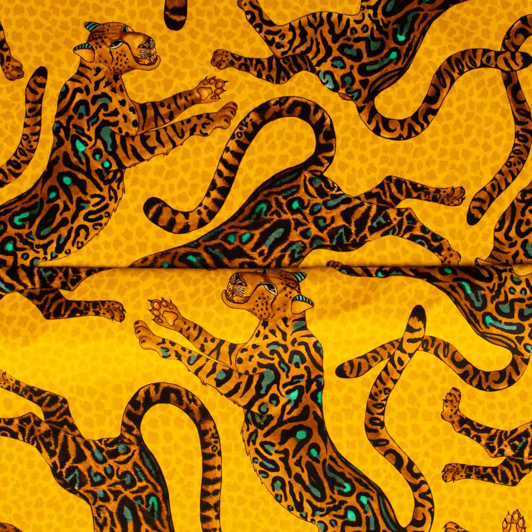 Cheetah Kings Fabric - Velvet - Gold