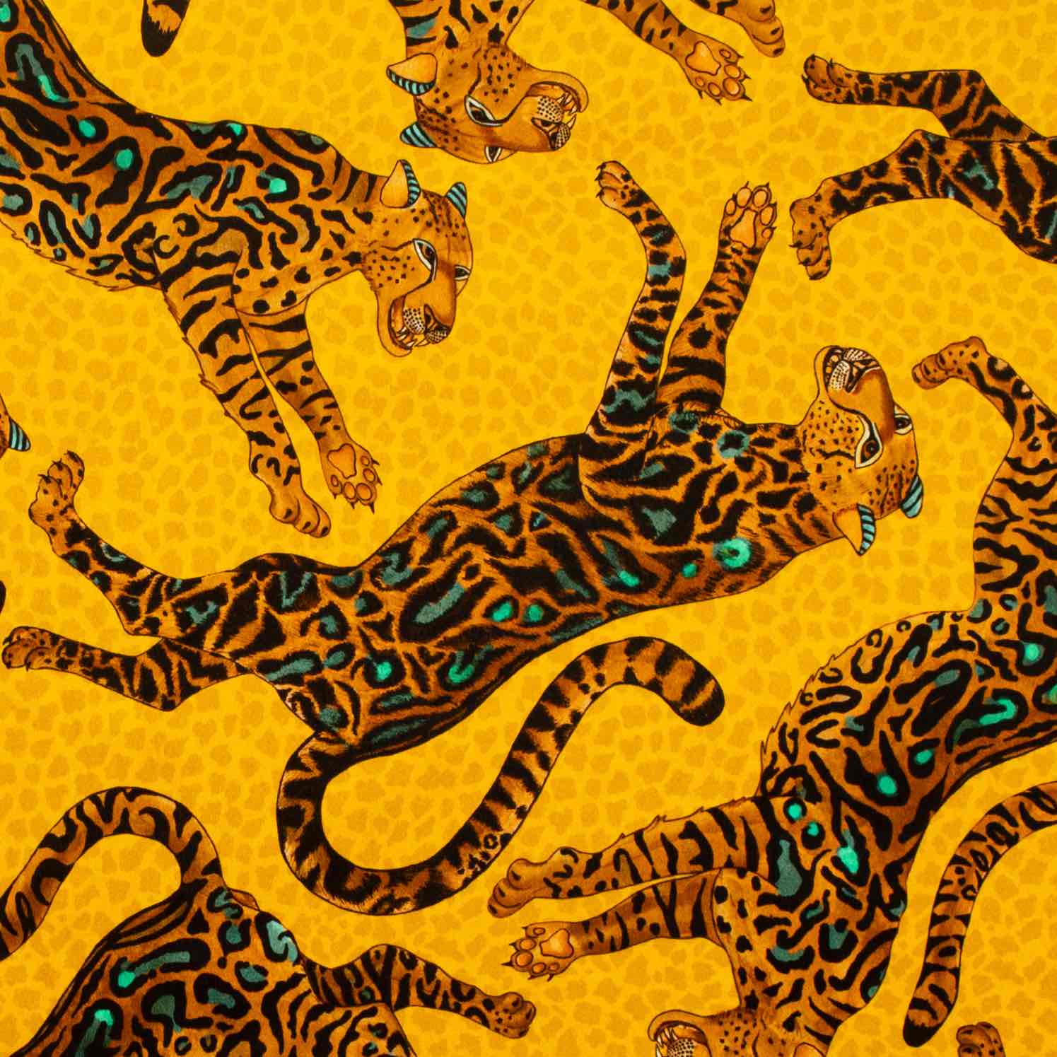 Cheetah Kings Fabric - Velvet - Gold