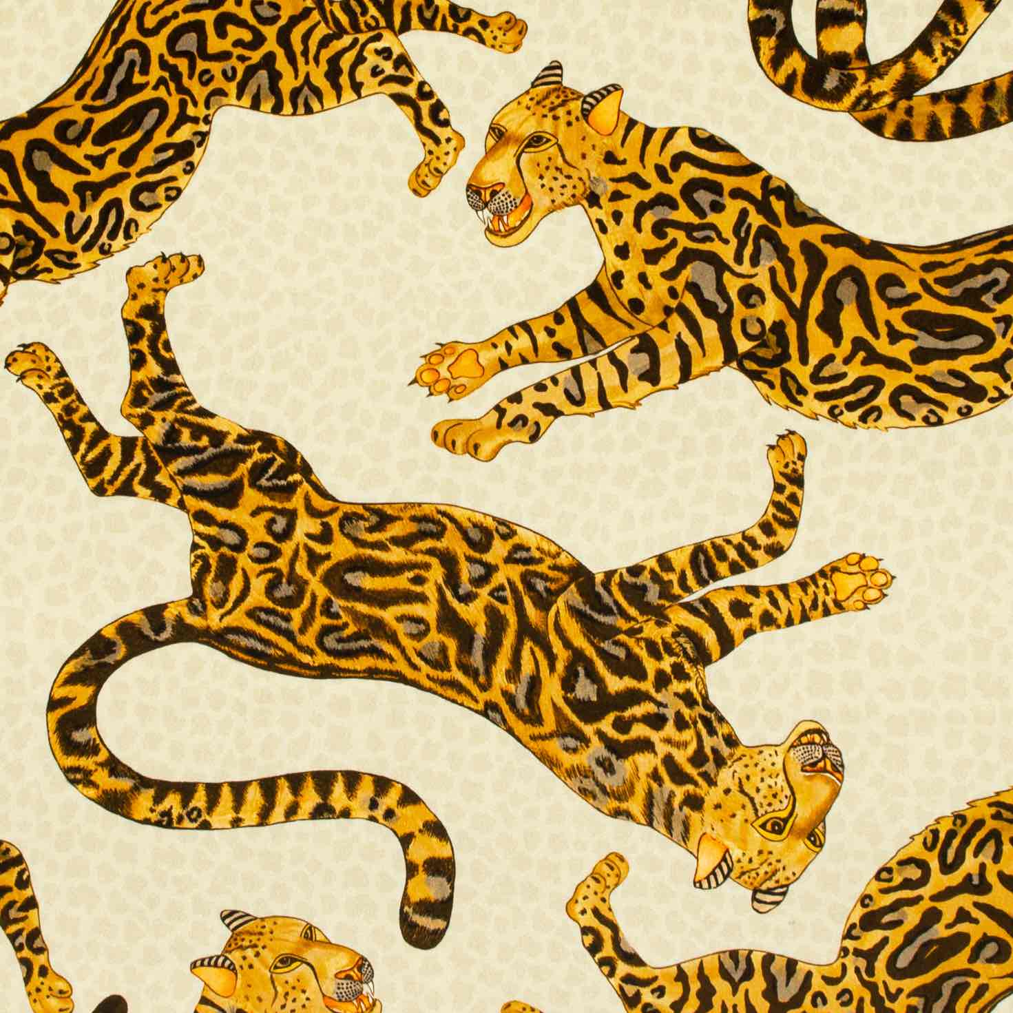 Cheetah Kings Fabric - Velvet - Stone