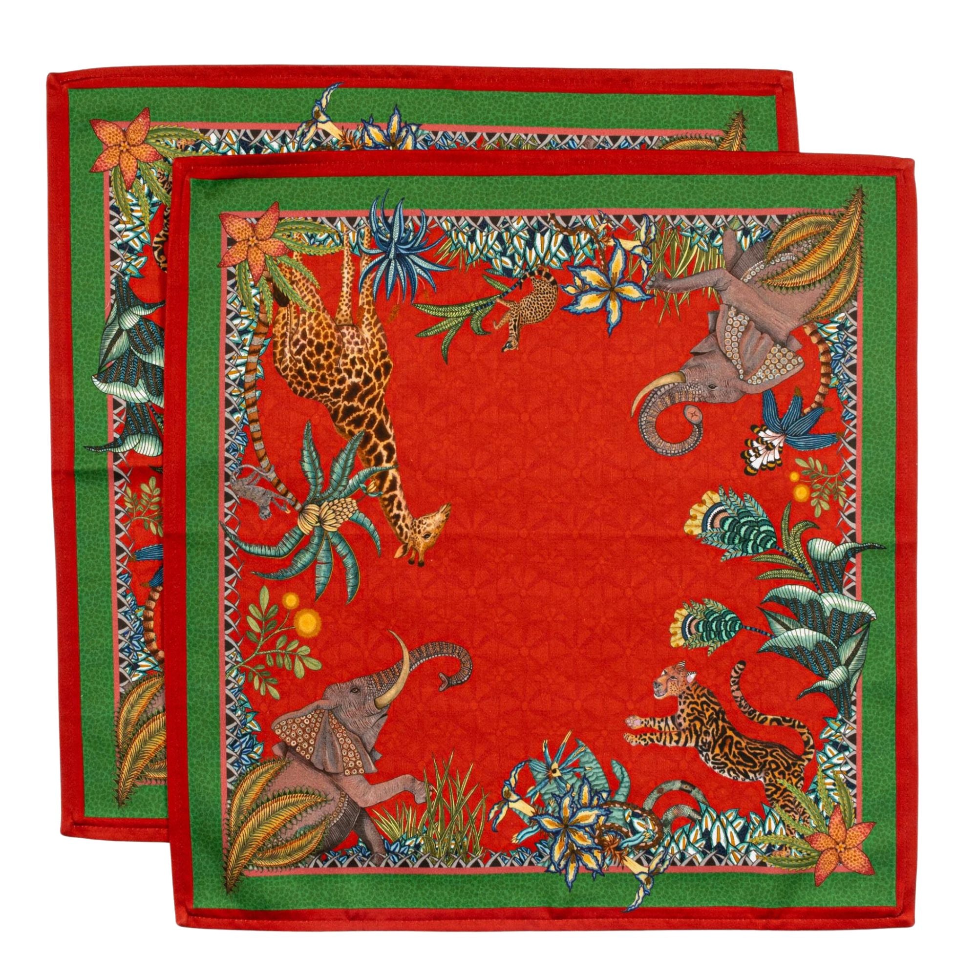 Sabie Forest Napkins (Pair) - Royal Red