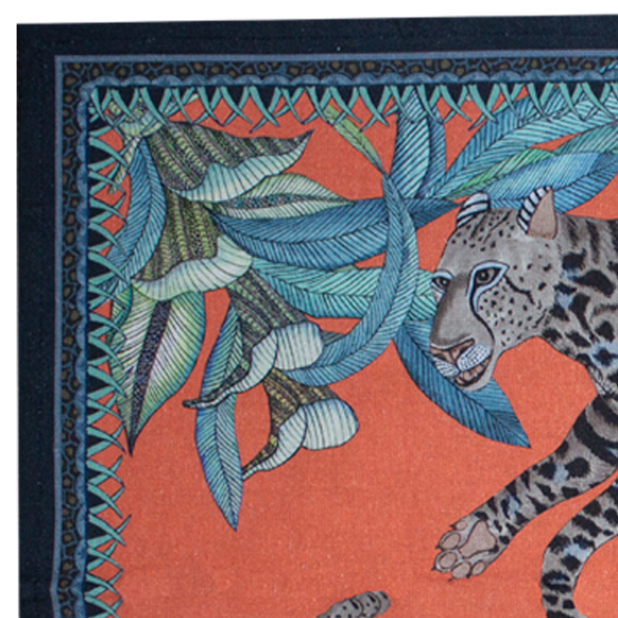 Cheetah Kings Tea Towel - Coral