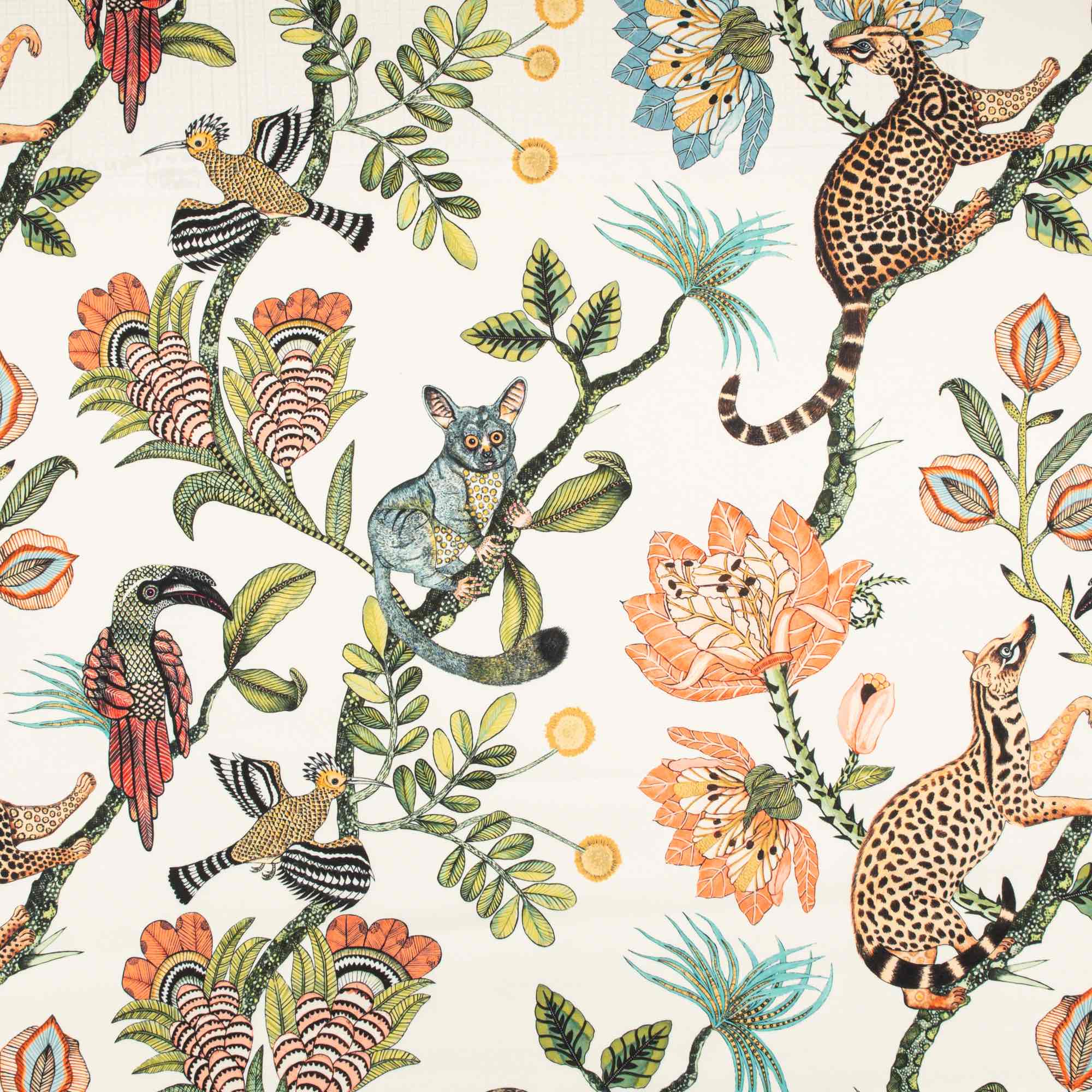 Camp Critters Outdoor Fabric - Coral