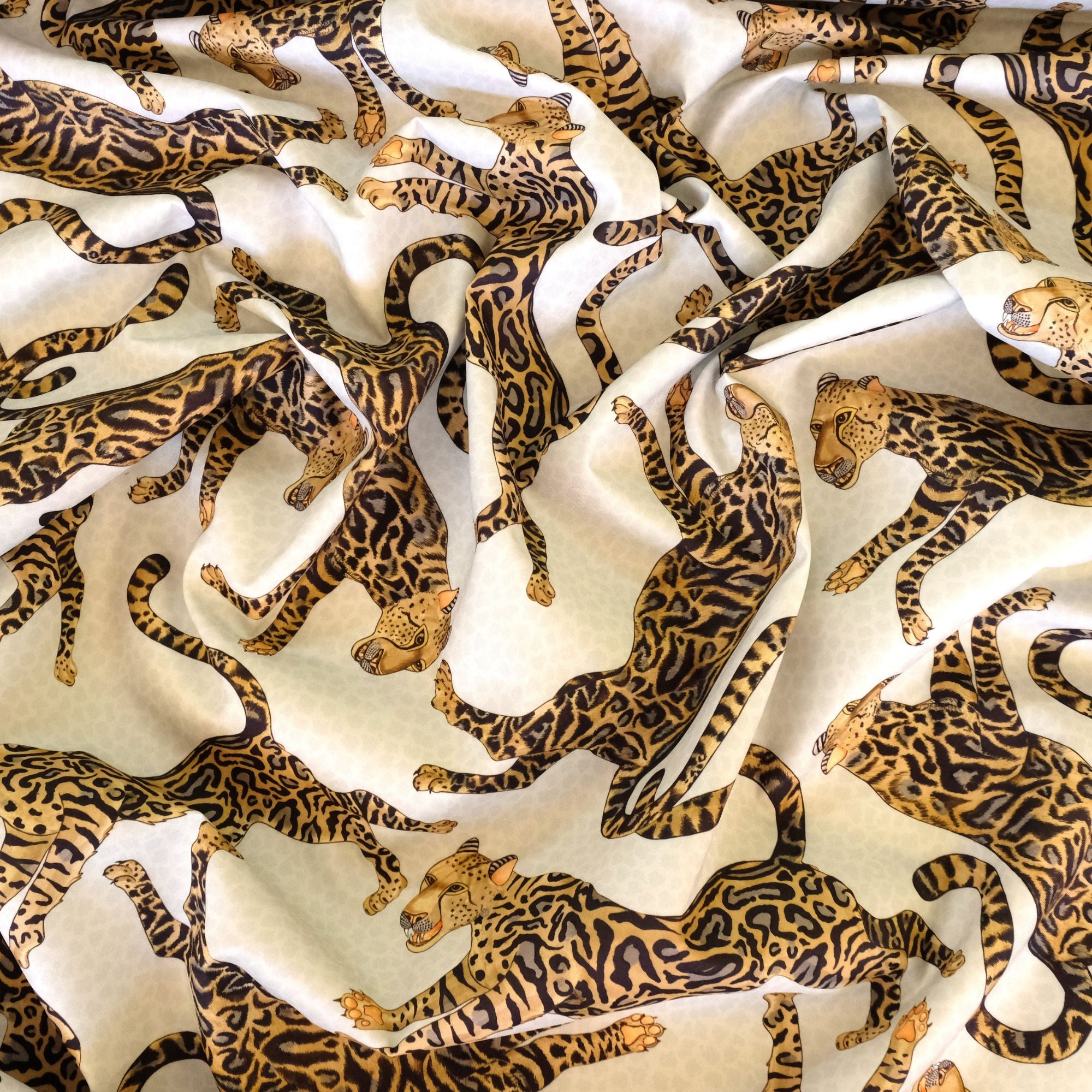 Cheetah Kings Outdoor Fabric - Stone