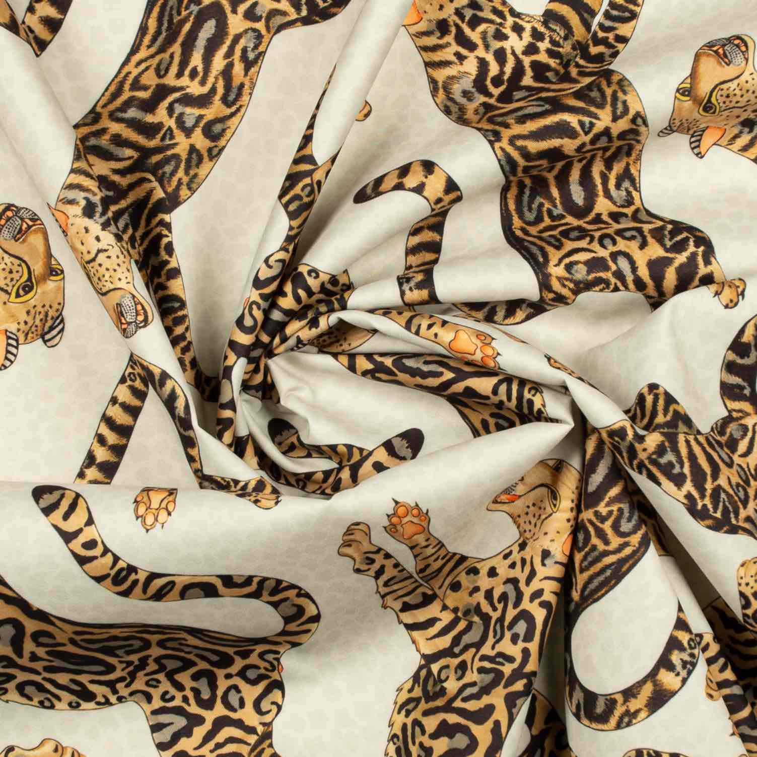 Cheetah Kings Outdoor Fabric - Stone