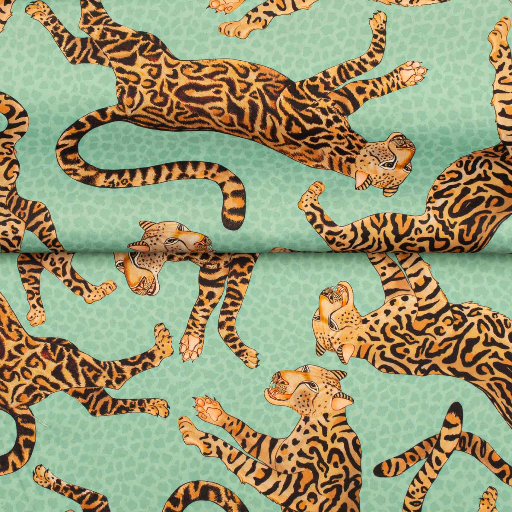 Cheetah Kings Outdoor Fabric - Jade