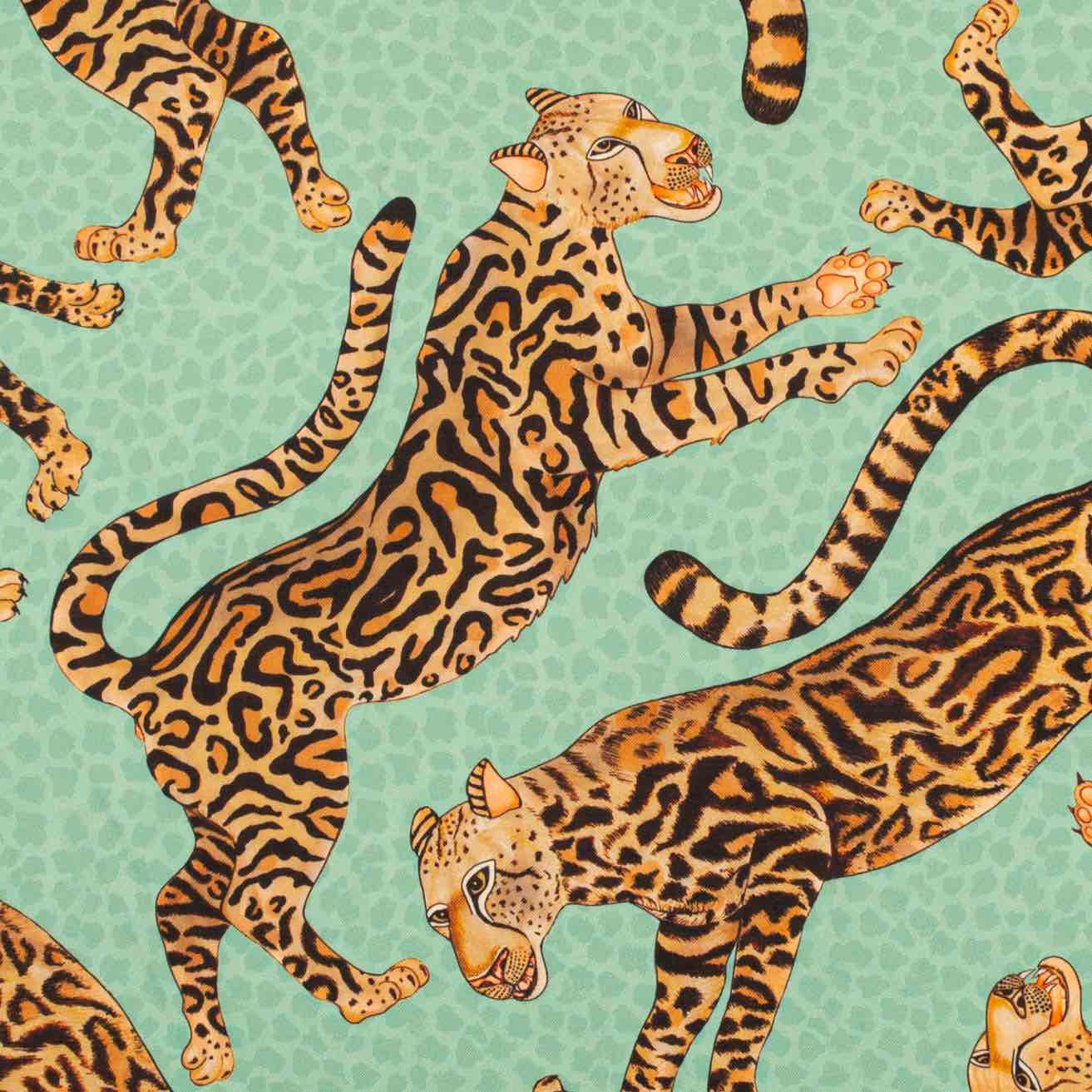 Cheetah Kings Outdoor Fabric - Jade