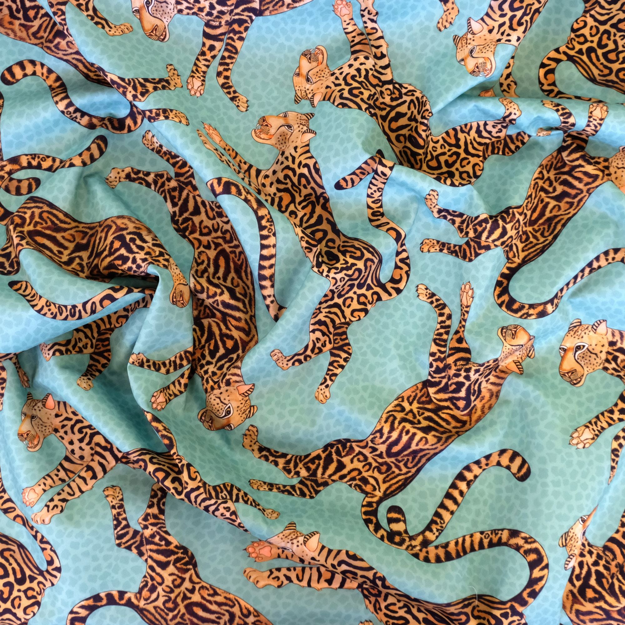 Cheetah Kings Outdoor Fabric - Jade