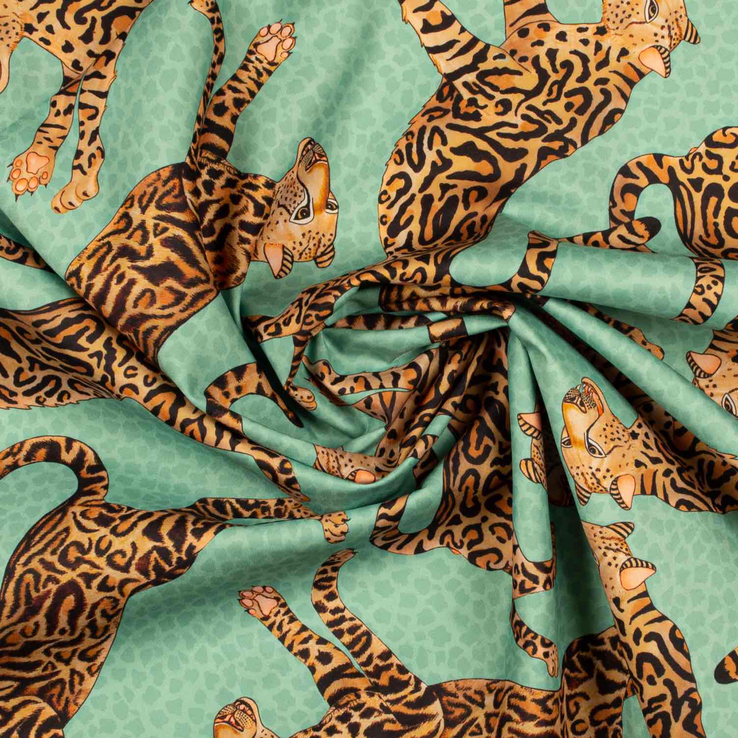 Cheetah Kings Outdoor Fabric - Jade
