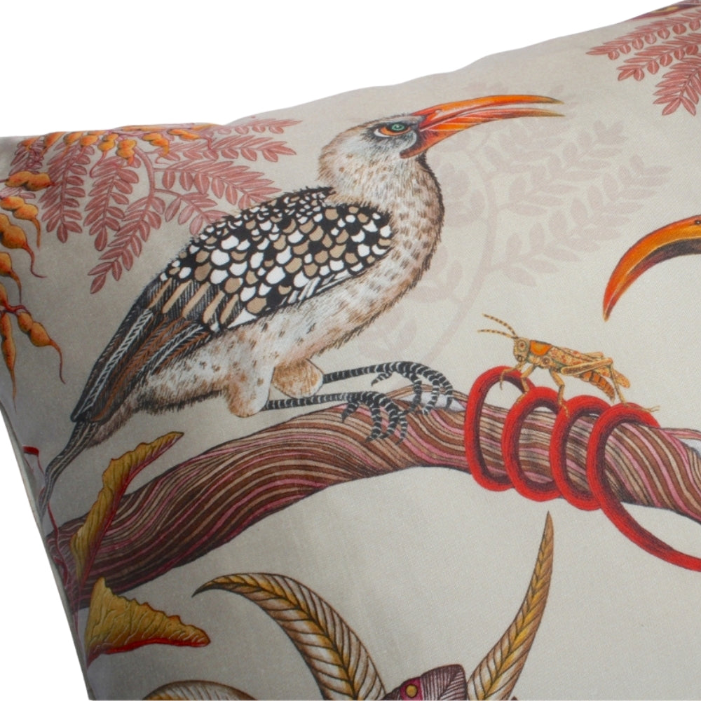 Hornbill Garden Pillow - Silk - Stone