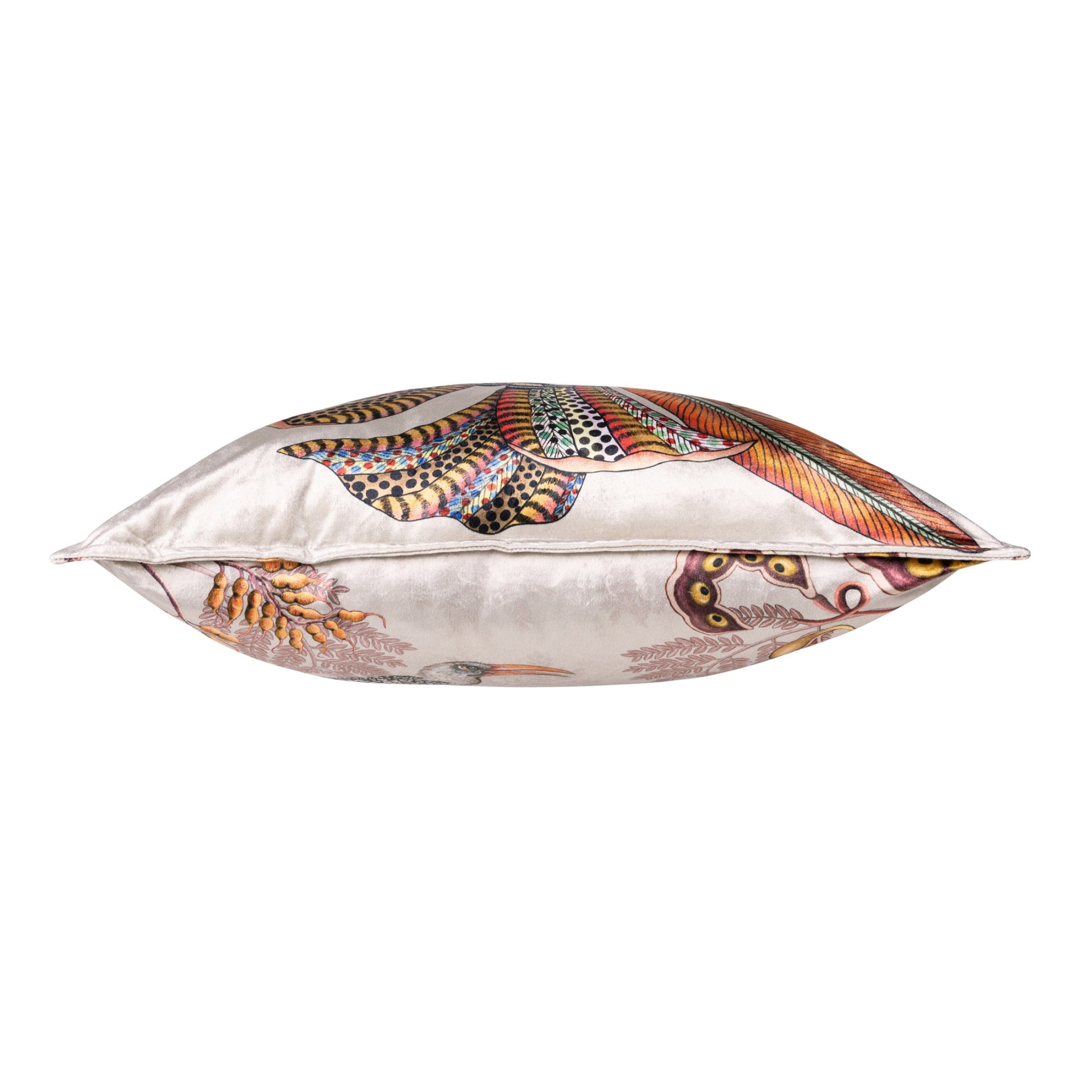 Hornbill Garden Velvet Pillow - Stone