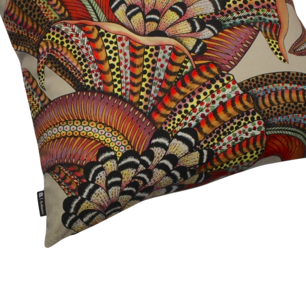 Hornbill Garden Cotton Pillow - Stone