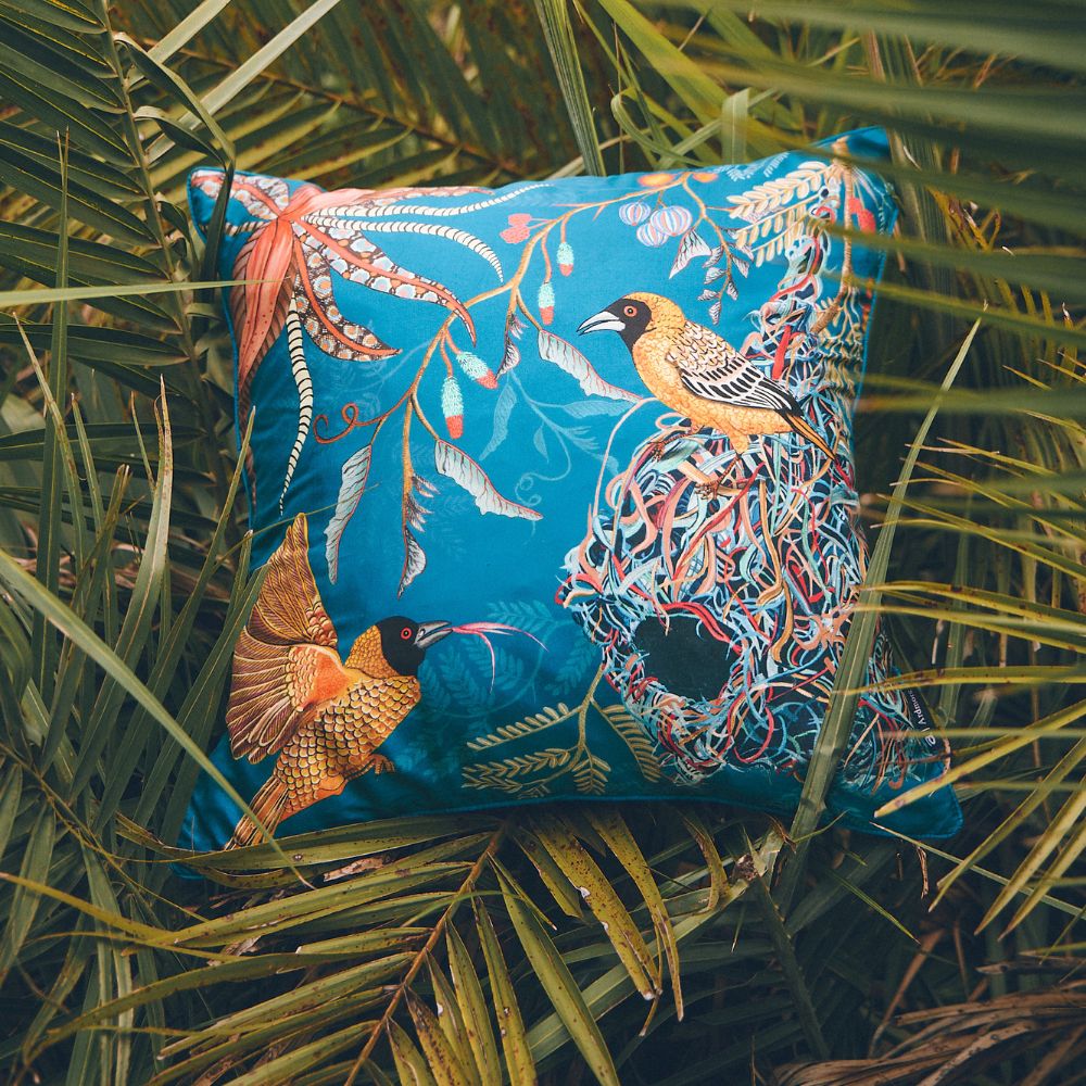 Thanda Nest Silk Pillow - Midnight