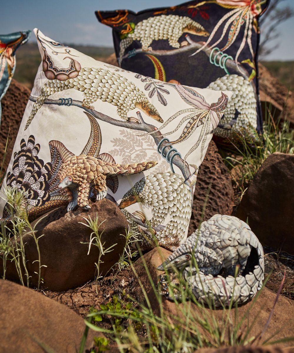 Thanda Pangolin Pillow - Cotton - Pearl