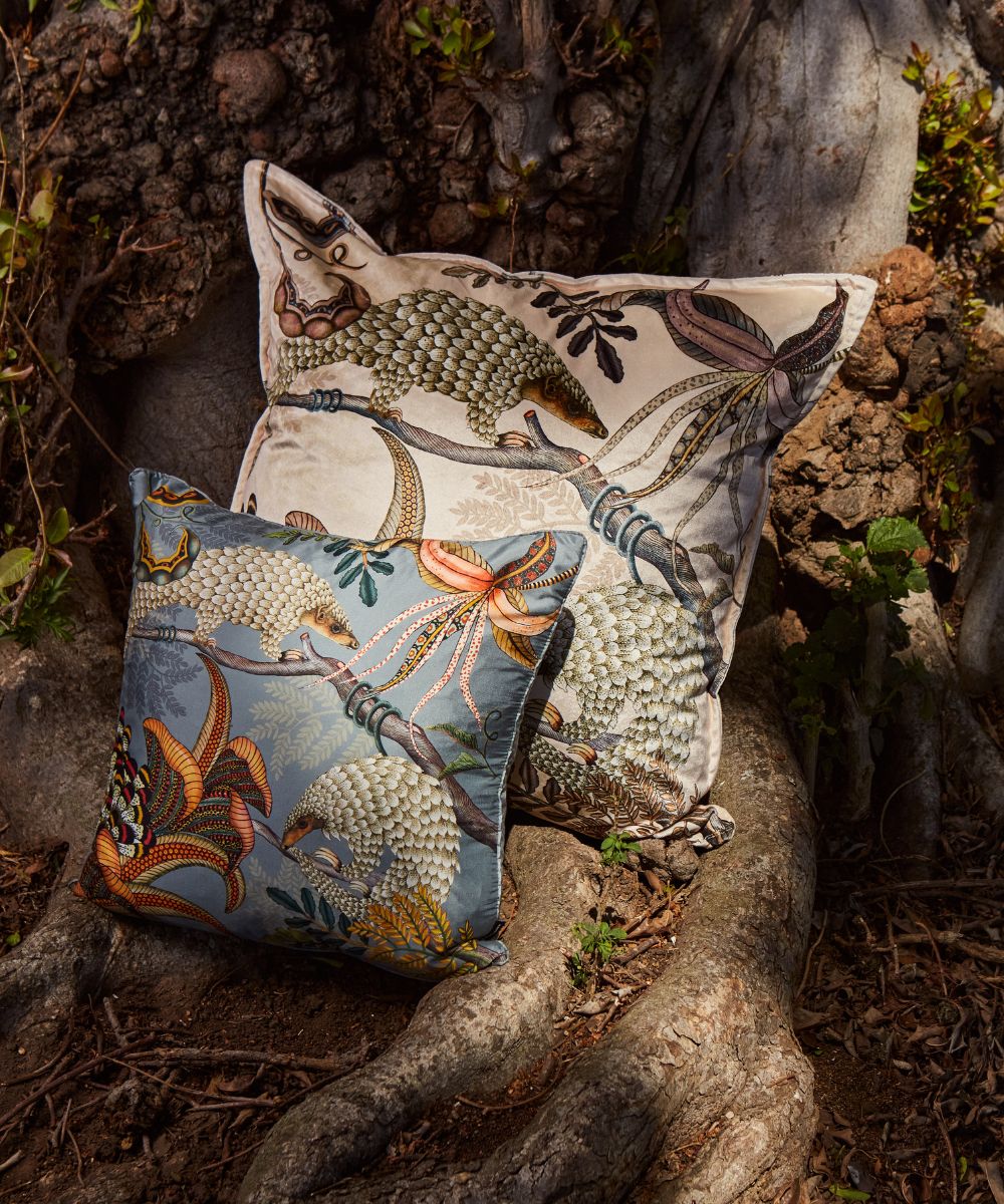 Thanda Pangolin Pillow - Silk - Ash