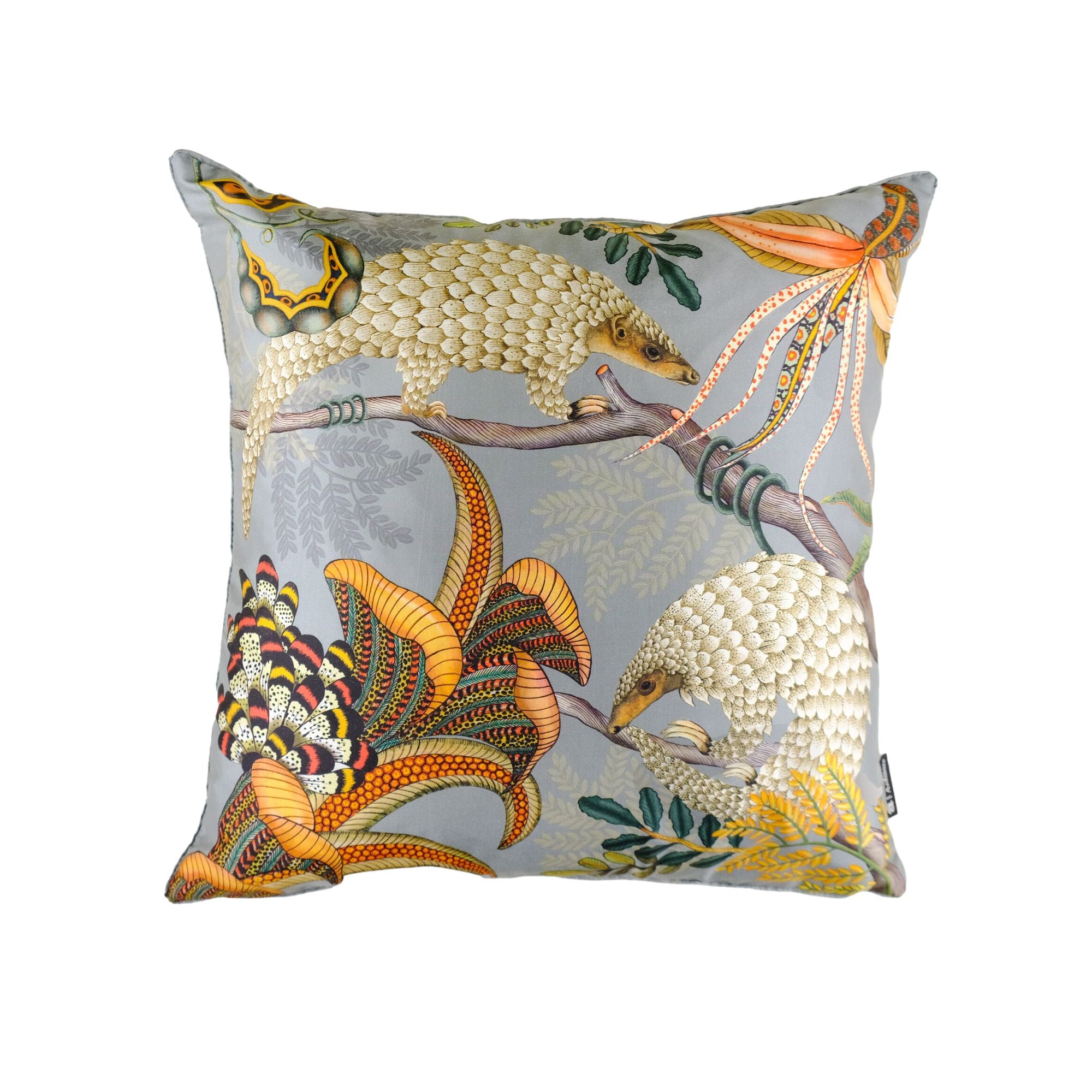 Thanda Pangolin Pillow - Silk - Ash