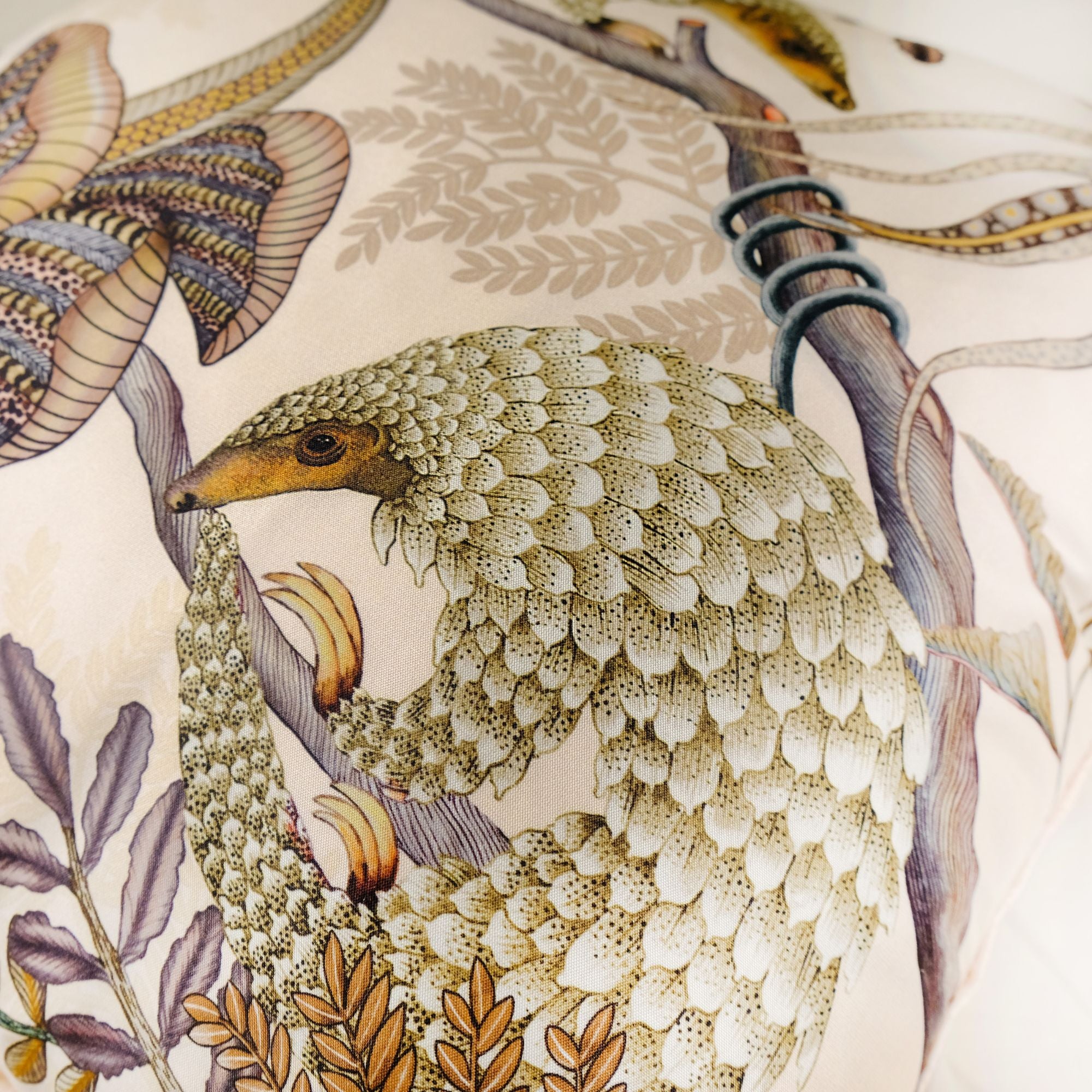 Thanda Pangolin Pillow - Silk - Pearl