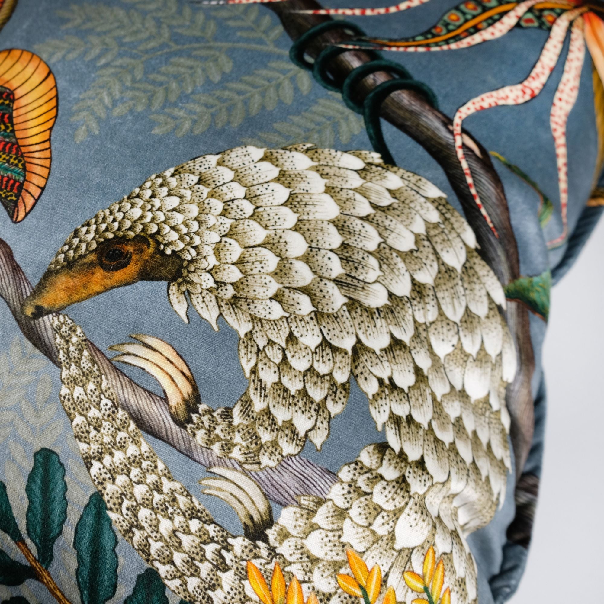 Thanda Pangolin Pillow - Velvet - Ash