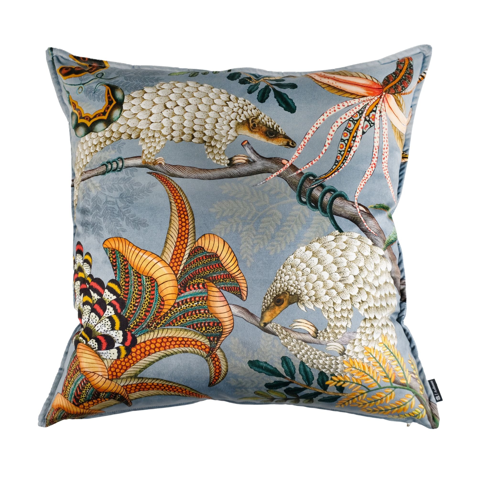 Thanda Pangolin Pillow - Velvet - Ash