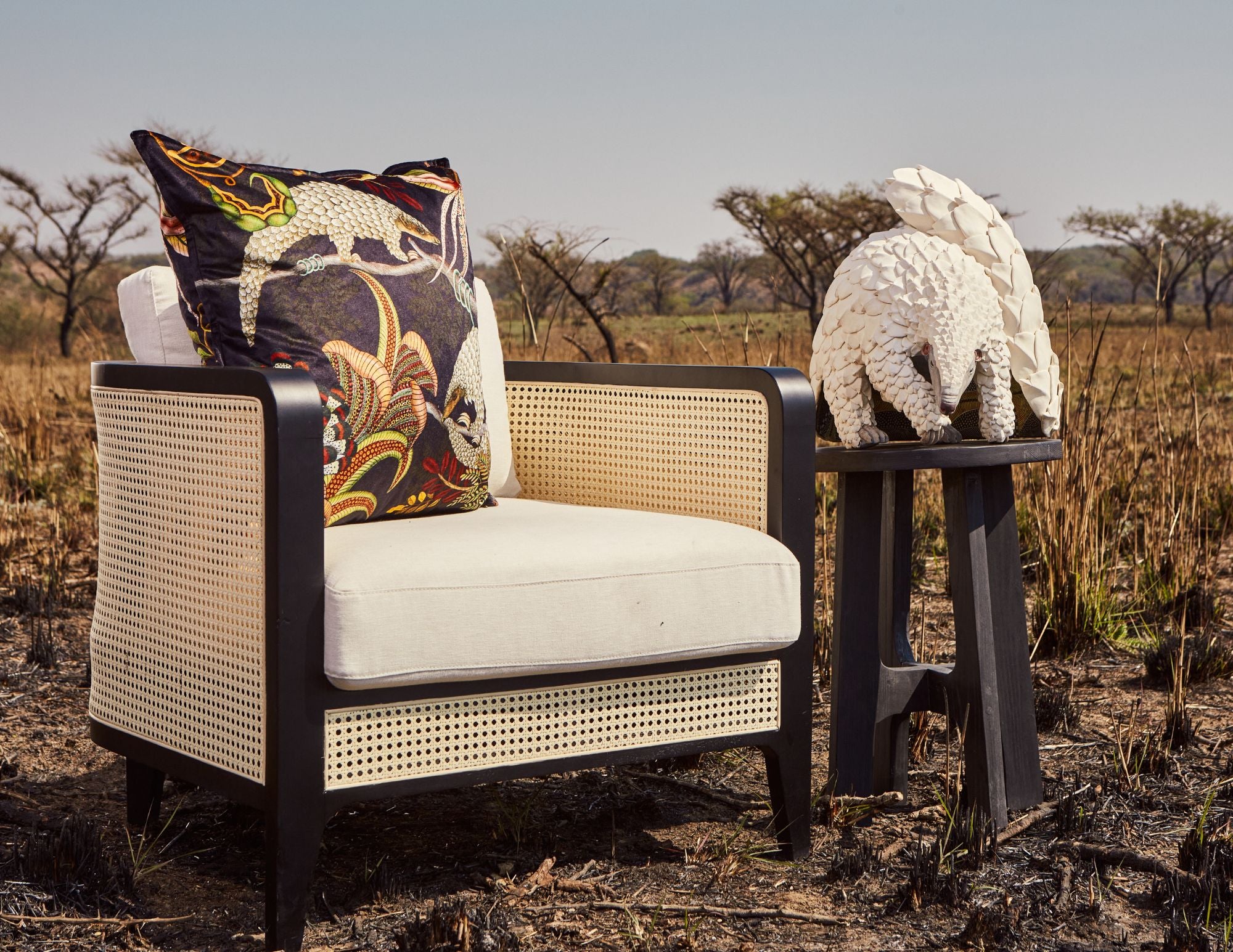 Thanda Pangolin Pillow - Velvet - Night