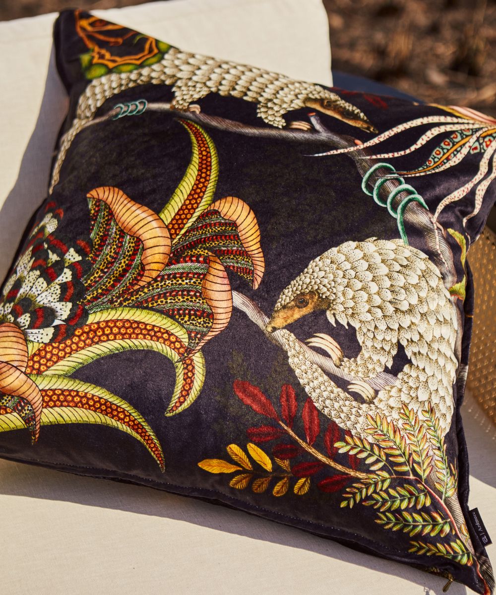 Thanda Pangolin Pillow - Velvet - Night