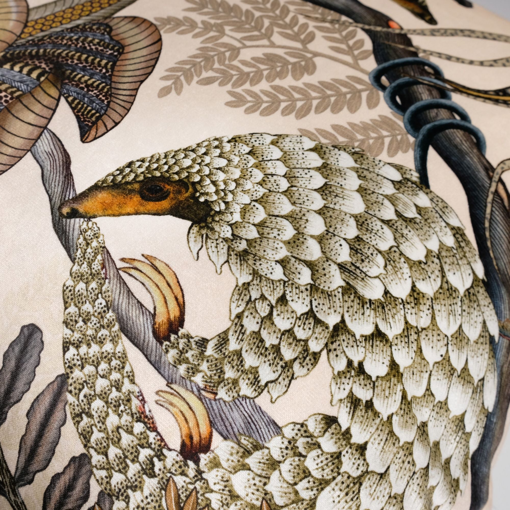 Thanda Pangolin Pillow - Velvet - Pearl