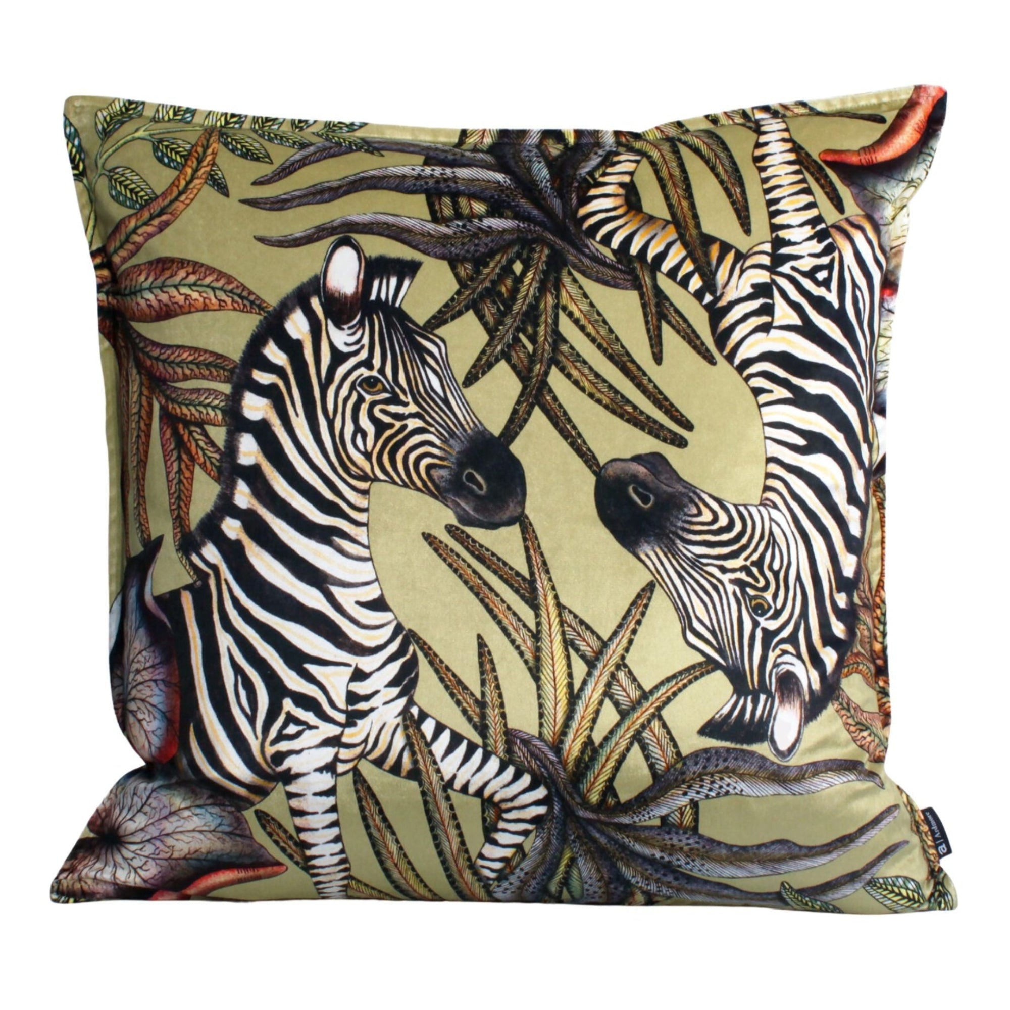 Thanda Stripe Velvet Pillow - Delta
