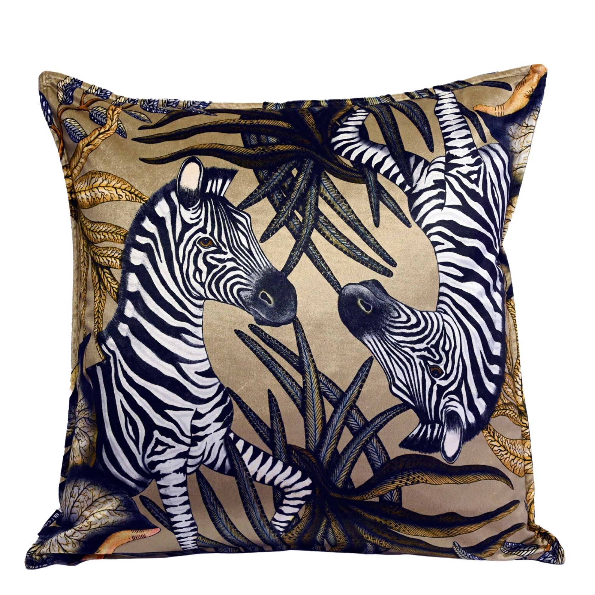 Thanda Stripe Velvet Pillow - Savannah